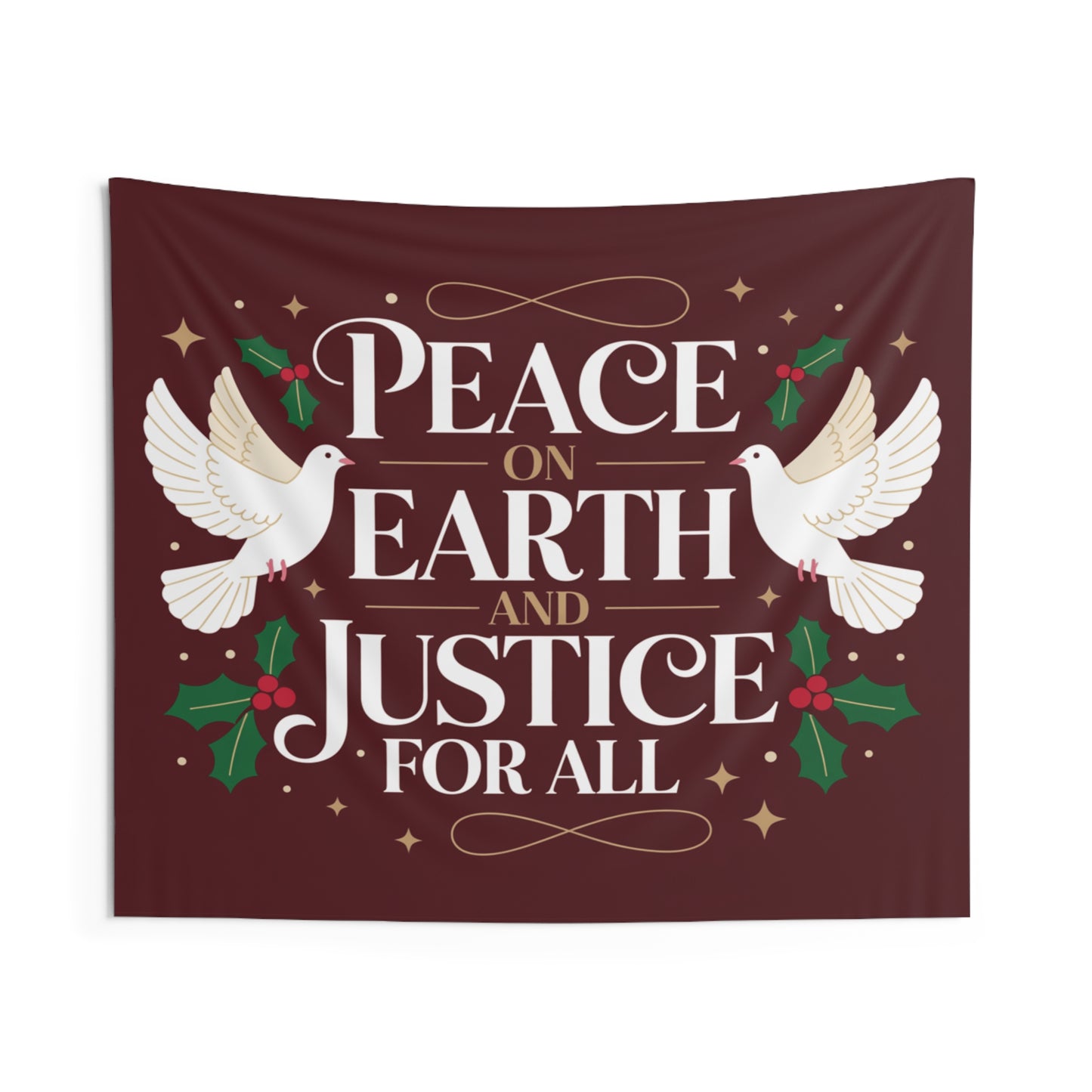 Peace on Earth Indoor Wall Tapestry | Christmas Wall Decor | Christmas Wall Tapestry