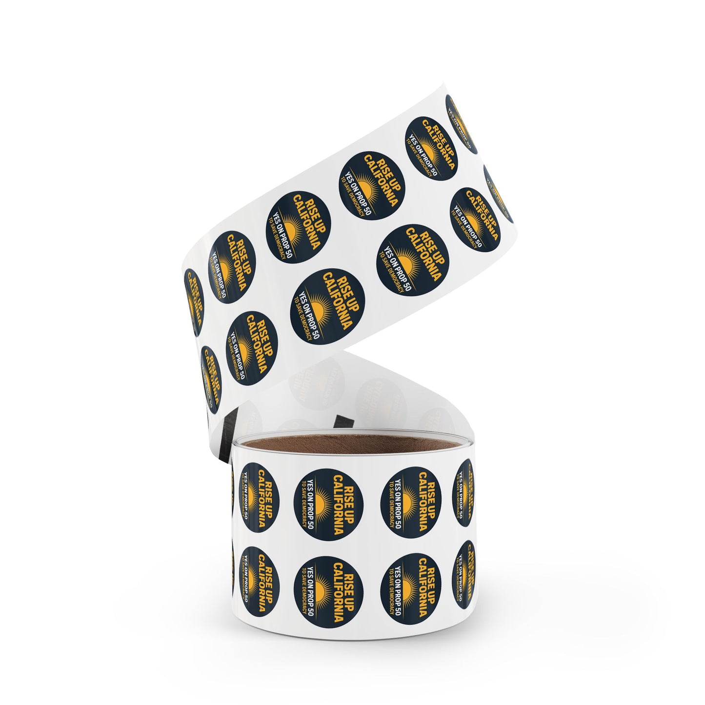 Yes on Prop 50 Stickers, Rolls of 50, 100 or 250, 1 inch or 2 inches, Free Shipping, Election Rigging Response Act Stickers.
