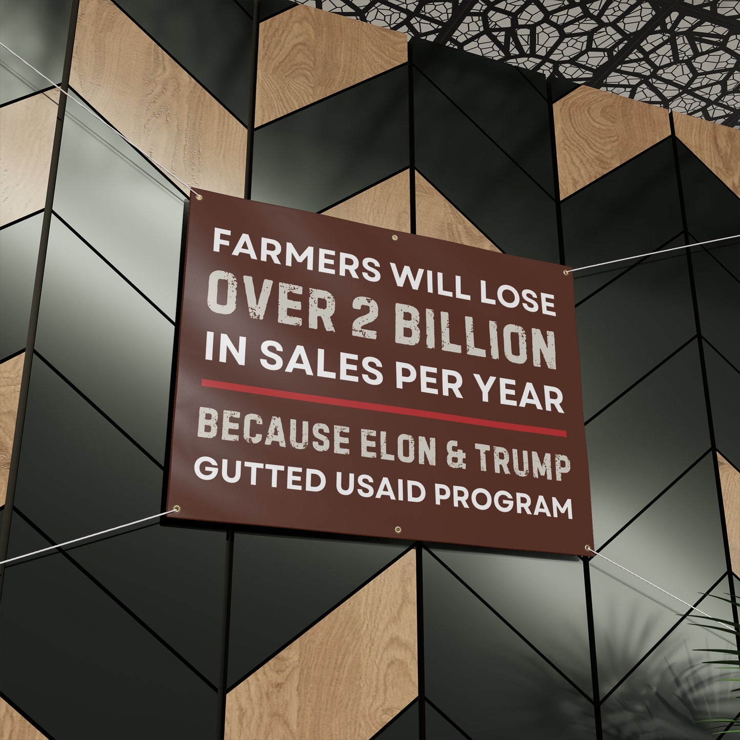 Farmers Protest Banner | Anti-Trump USAID Banner | 48"x36" Vinyl Indoor/Outdoor Sign