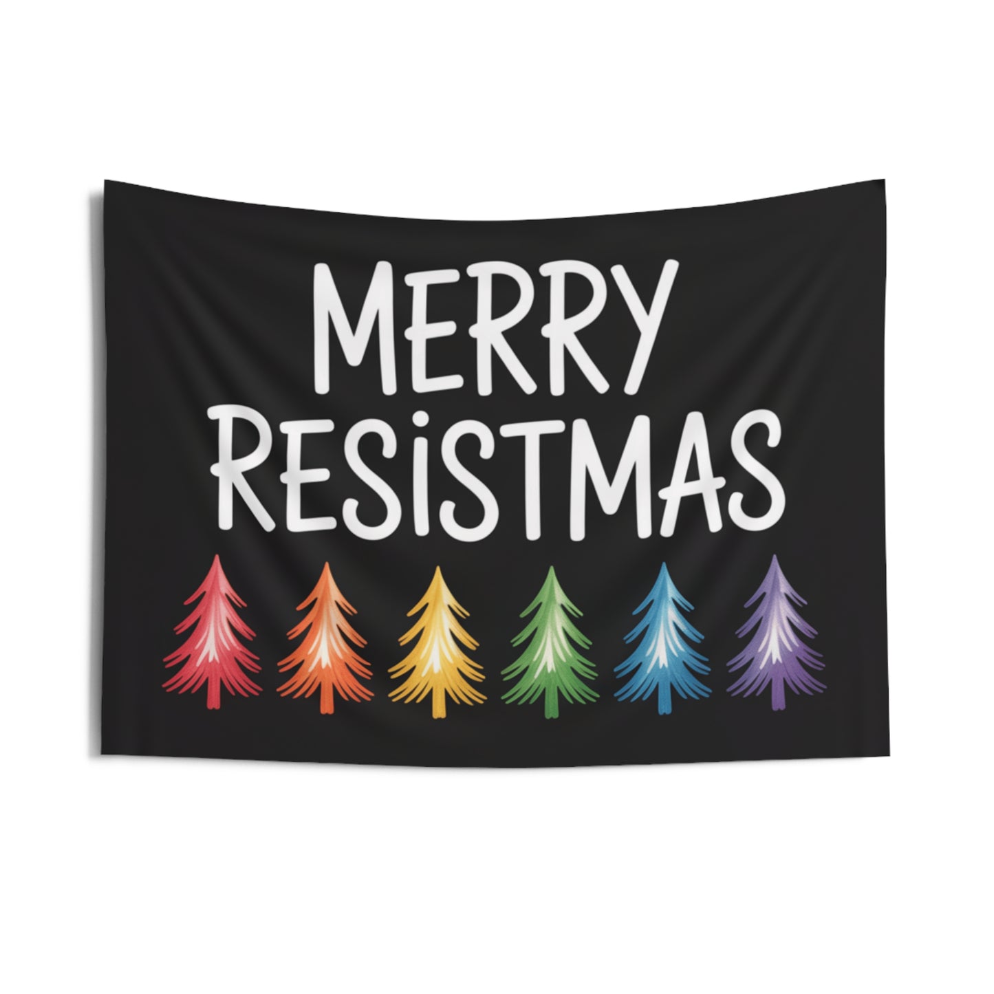 Merry Resistmas Indoor Wall Tapestry | Christmas Wall Decor | Christmas Wall Tapestry | Christmas Party Sign
