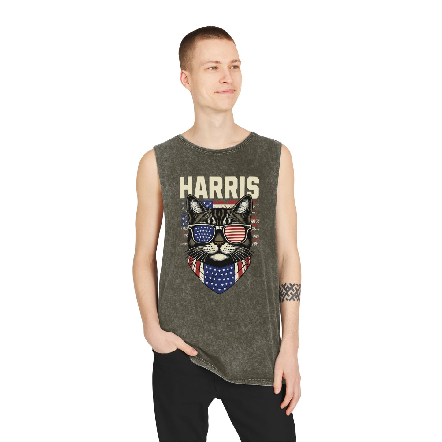 Kamala Harris Cat Shirt, Stonewash Finish, Unisex Style, Free Shipping