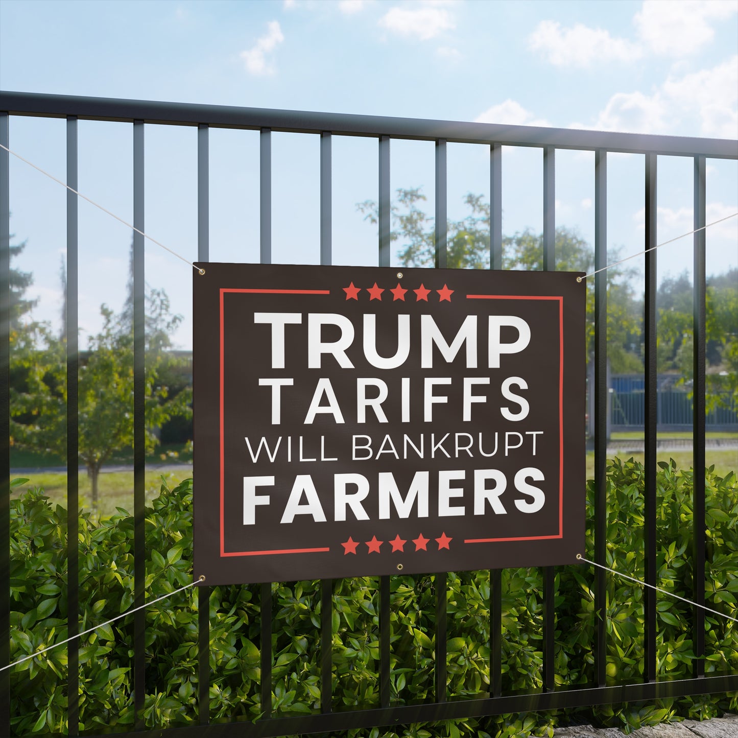 Trump Tariffs Will Bankrupt Farmers Protest Banner - 48"x36" Vinyl Outdoor Banner