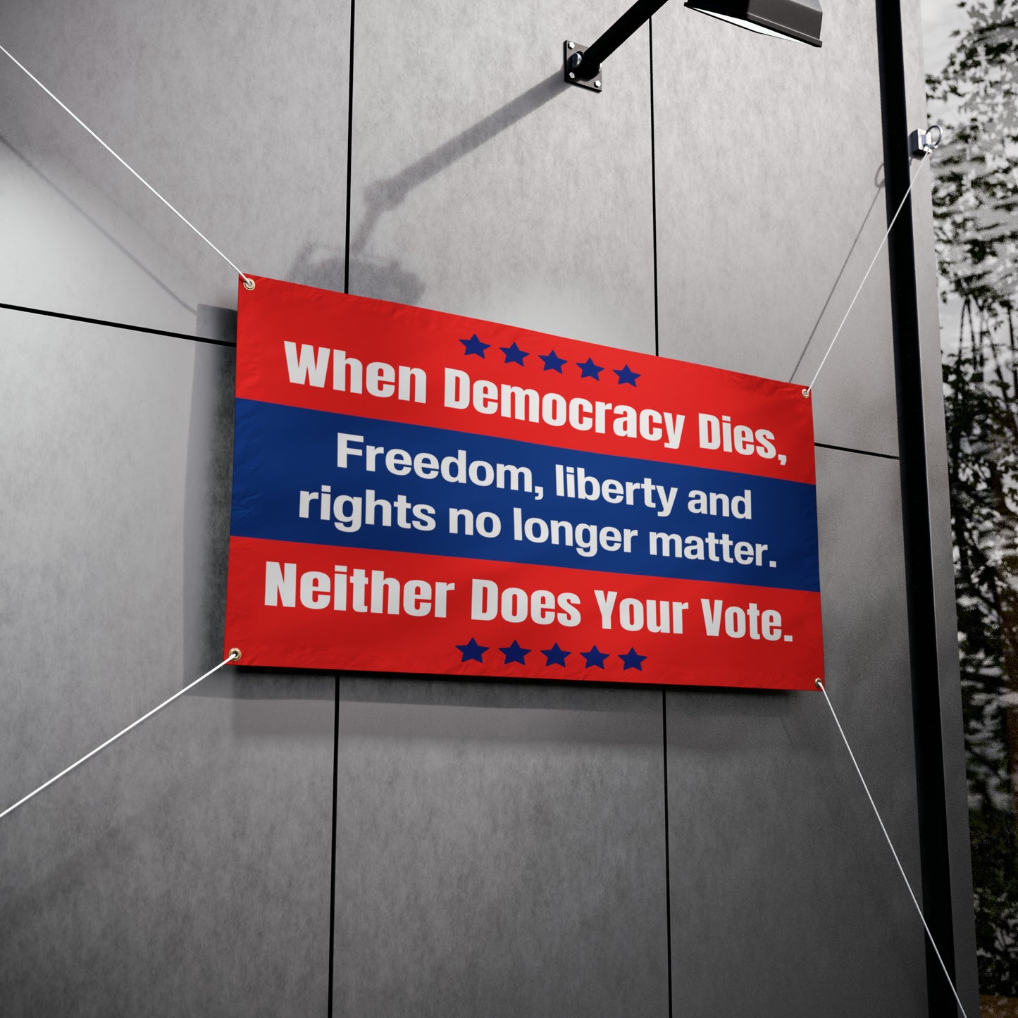 Democracy Sign, Vinyl Indoor/Outdoor Banner, 48 x 24 or 72 x 36, Vote Sign, Democracy Banner, Vote Banner