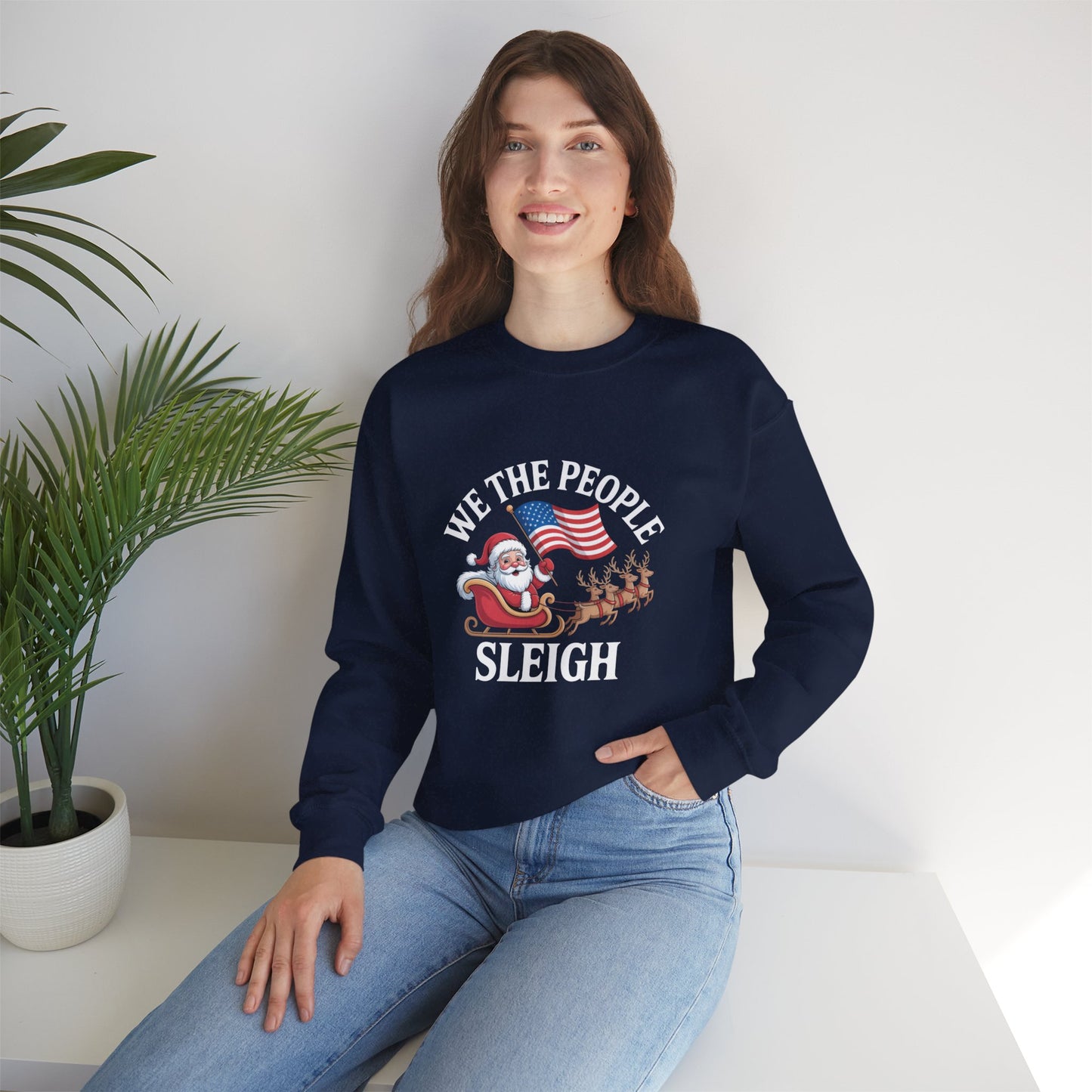 We the People Sleigh Sweatshirt, Merry Resistmas Sweatshirt, Holiday Sweatshirt, Christmas Sweatshirt, Unisex, Many Colors, Free Shipping