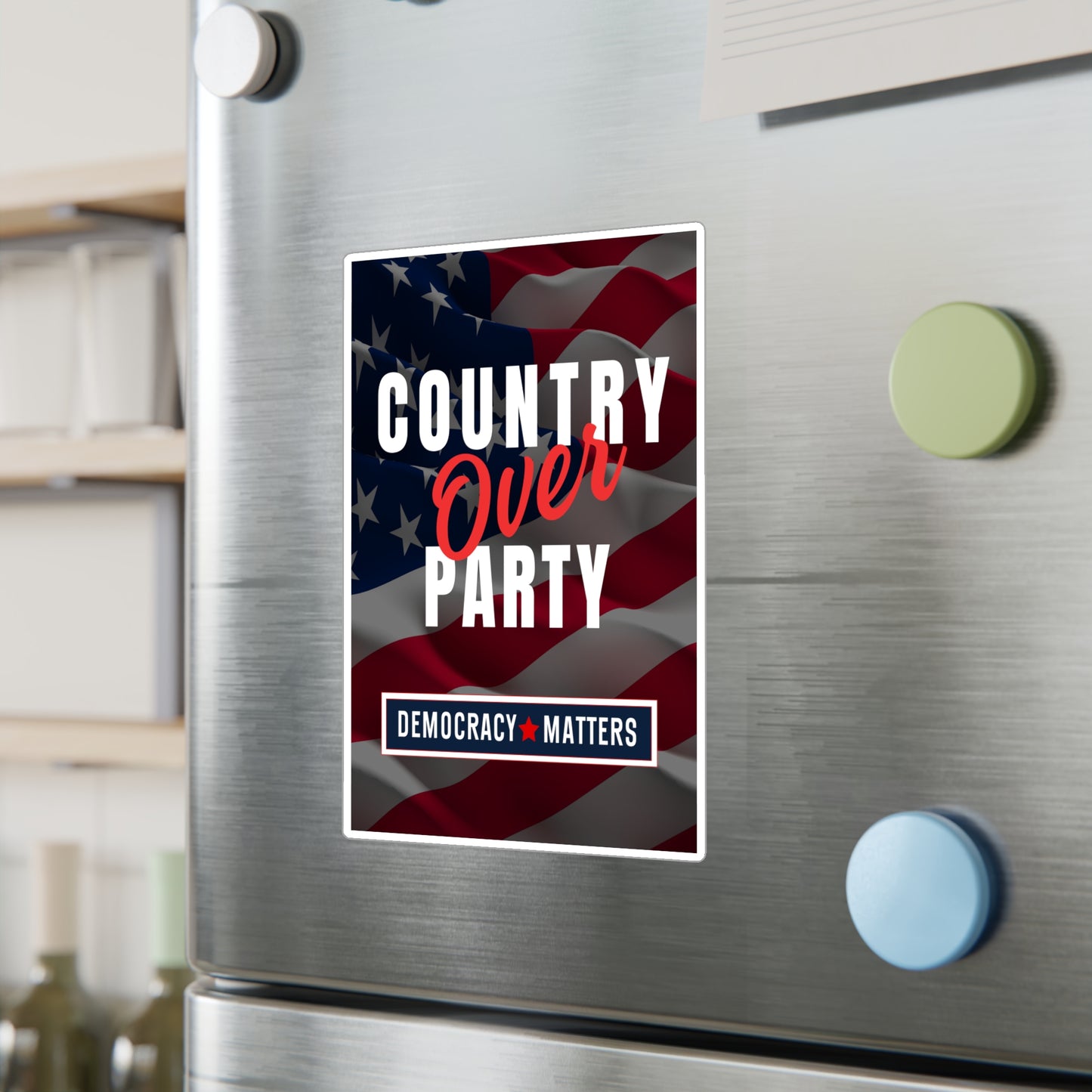 Country Over Party, Democracy Sticker, Car Sticker, Laptop Sticker