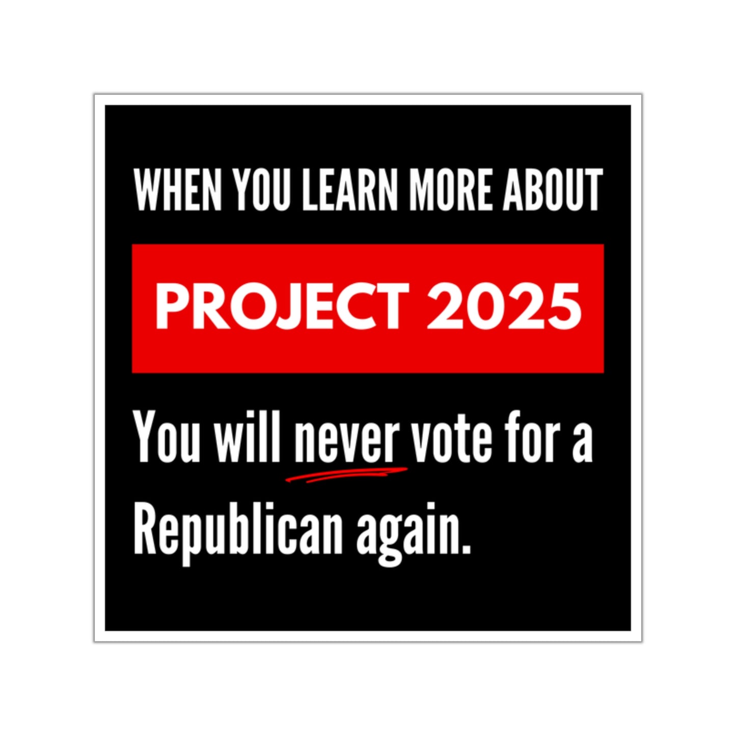 Project 2025 Sticker, Indoor/Outdoor Election Sticker, Political Sticker, Democracy Sticker, Anti Trump Sticker, Biden Sticker