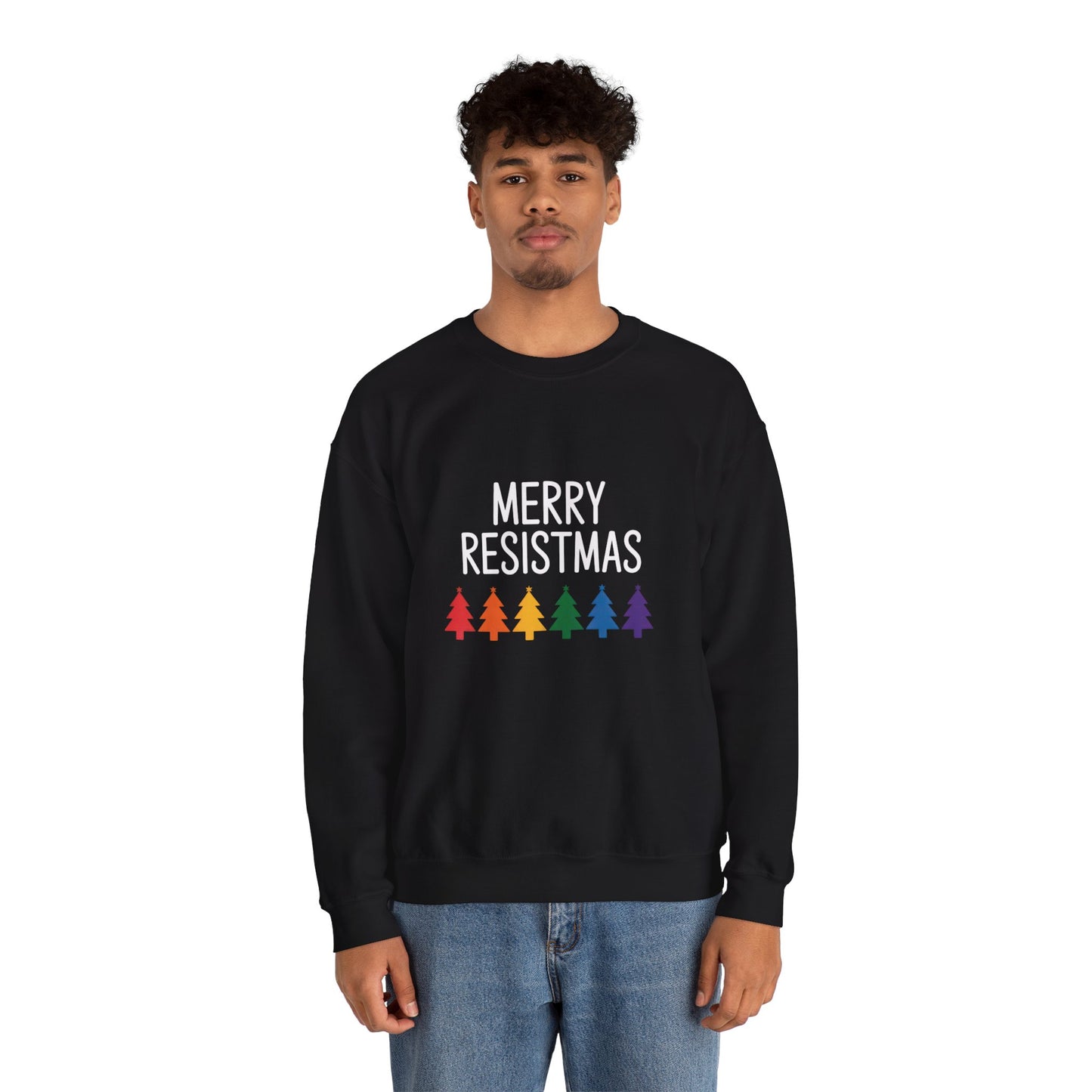 Merry Resistmas Sweatshirt, Holiday Sweatshirt, Christmas Sweatshirt, Anti Maga Sweatshirt, Multiple Colors, Free Shipping