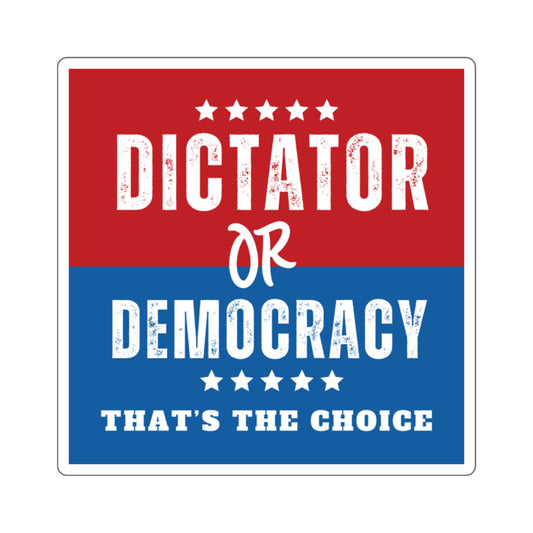 Dictator or Democracy Sticker, Vinyl, Multiple Sizes Avail, Free Shipping, Democracy Sticker, Vote Sticker, Democrat Sticker