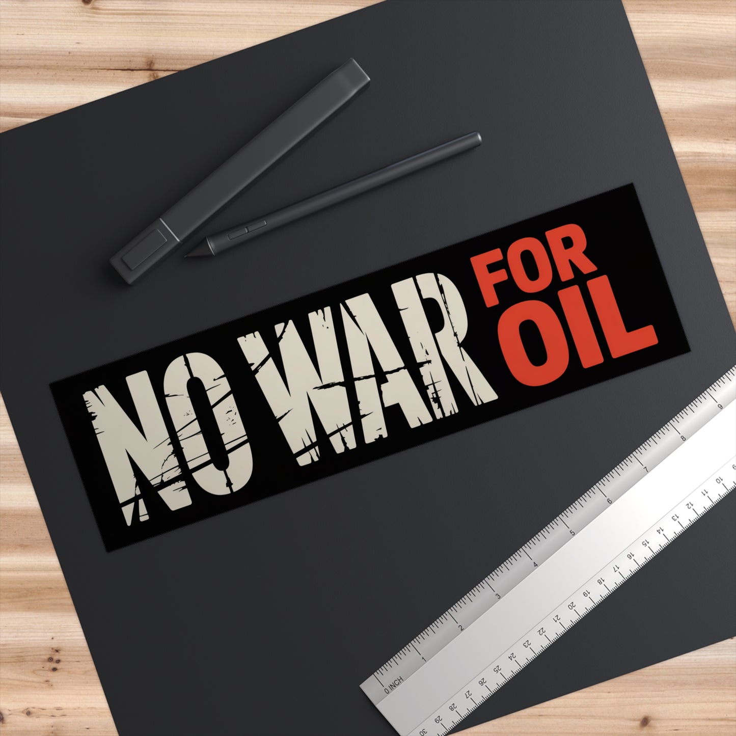 No War For Oil Bumper Sticker, Anti Trump Bumper Sticker, 11" x 3"