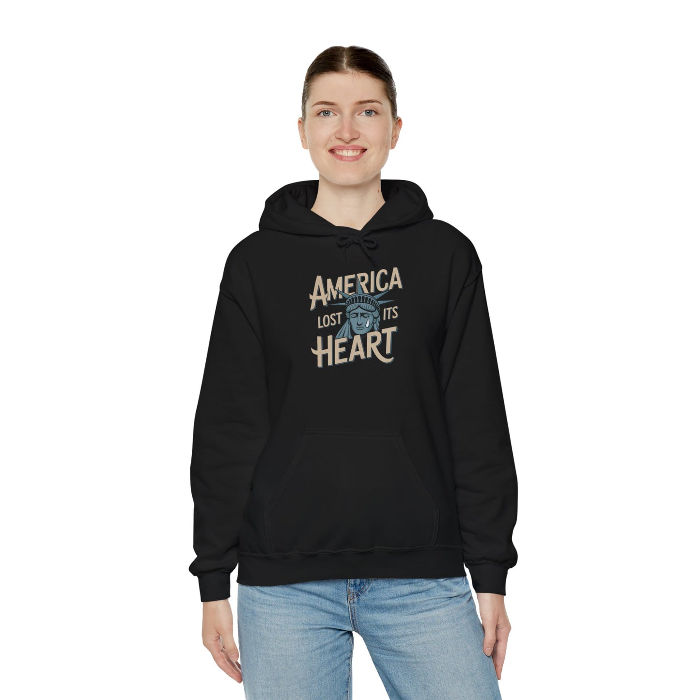 America Lost Its Heart Hoodie, Anti Trump Hoodie, Unisex Style, Free Shipping, America Hoodie, Lady Liberty Hoodie, Statue of Liberty Hoodie