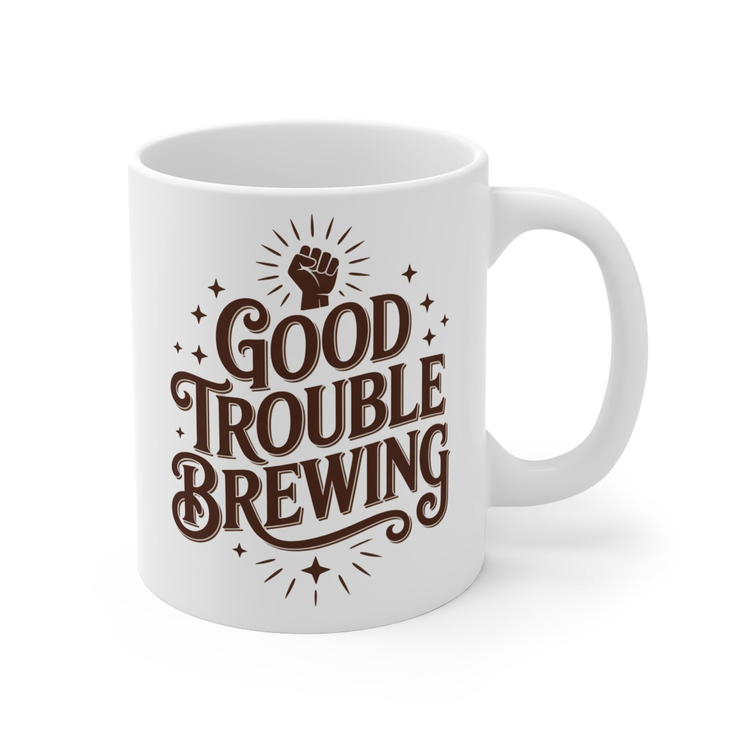 Good Trouble Brewing Mug, 11oz, Ceramic - Wholesale Democracy Mugs