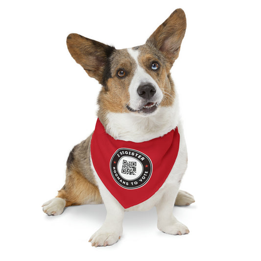 I Register Hoomans to Vote Bandana Collar, Vote.org QR Code, Multiple Sizes, Custom Pet Shirt, Pets for Democracy, Register to Vote