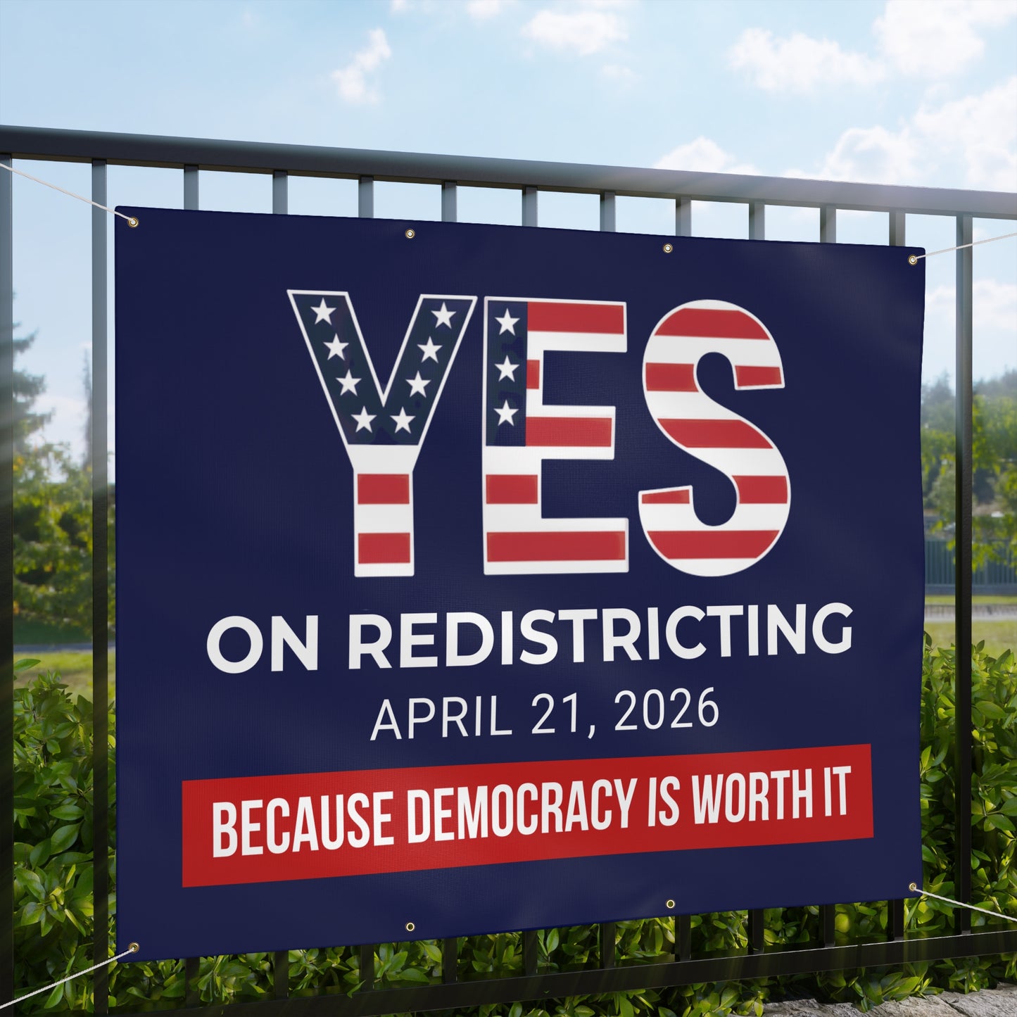 Vote Yes on Virginia Redistricting Matte Banner — Virginia Redistricting Signs