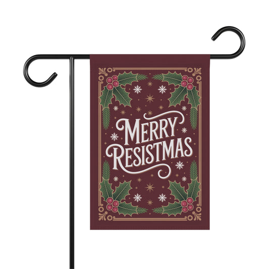 Merry Resistmas Garden Flag, Christmas Garden Flag, Holiday Garden Flag, Funny Political Holiday Decor, Democracy Gift
