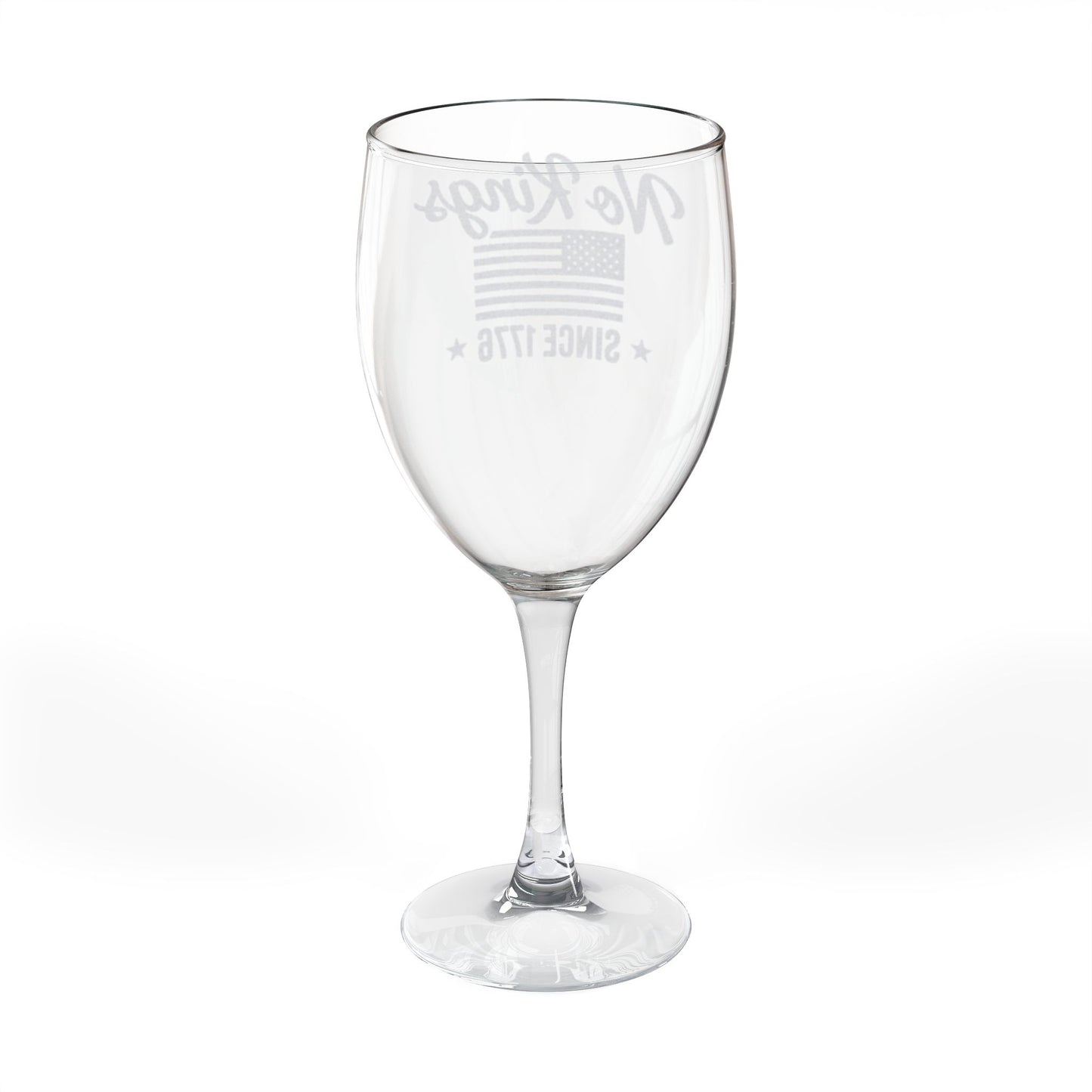 No Kings Engraved Wine Glass, No Kings Gifts, Anti Trump Gifts, 10.5 oz, Unique Political Gift, Democracy Gift, Freedom 1776 Gift