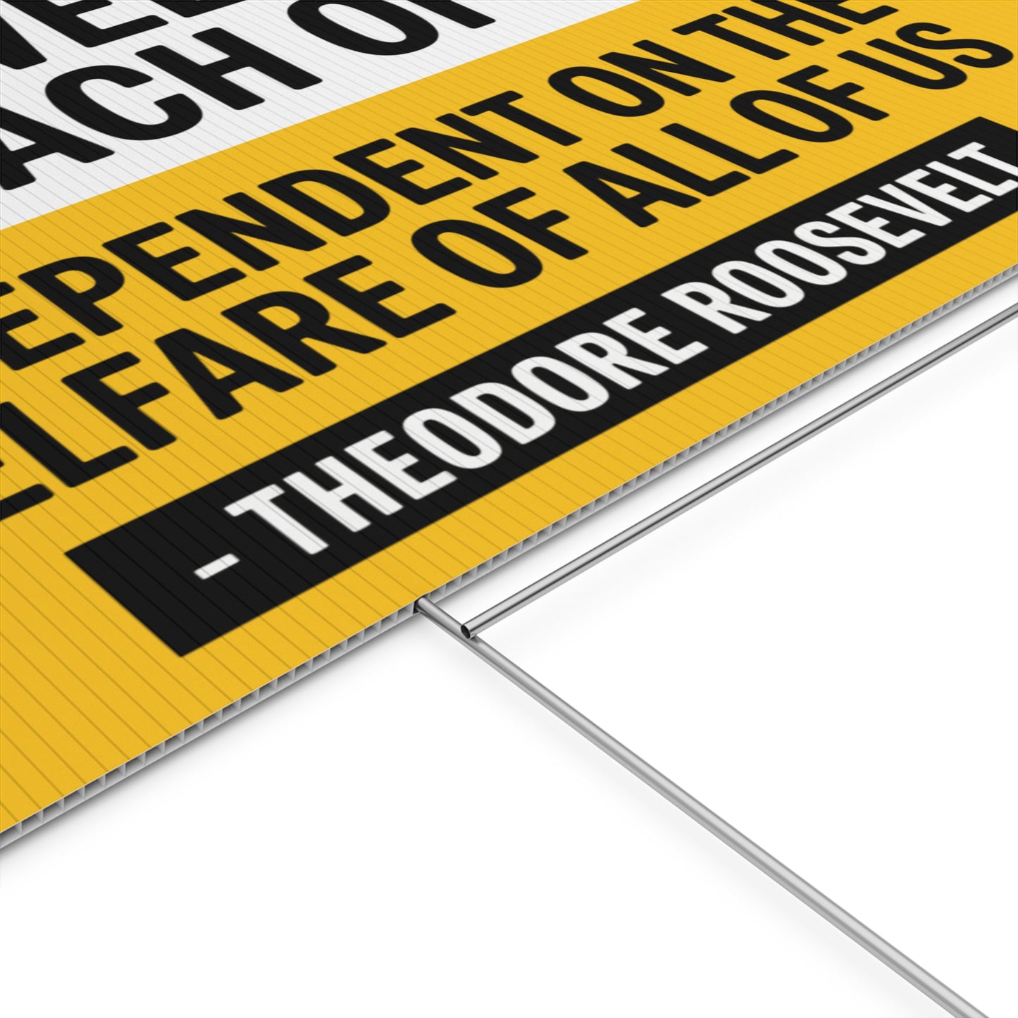 Pro Union Signs - Theodore Roosevelt Quotes Yard Sign- The Welfare of Each of Us