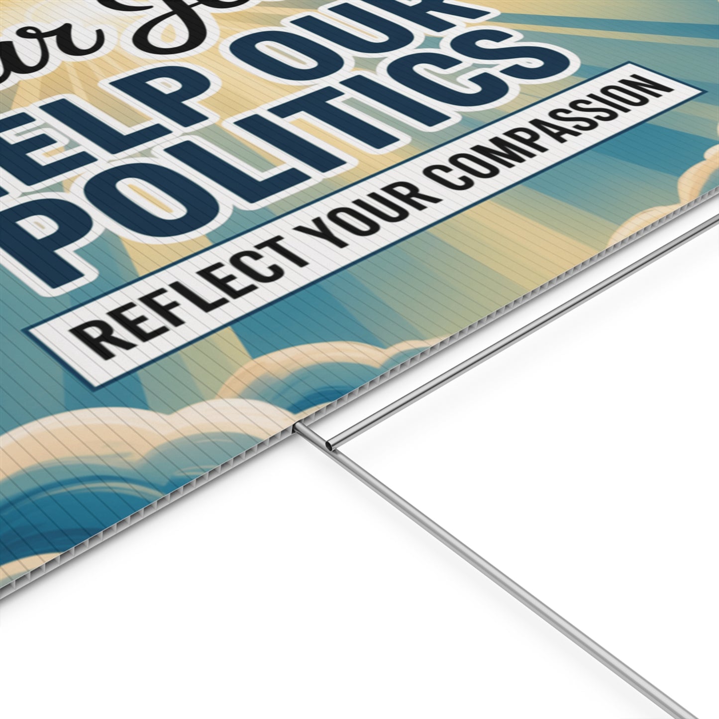 Anti Trump Yard Signs 3 Pack - Faith, Compassion and Democracy Designs - Free Shipping