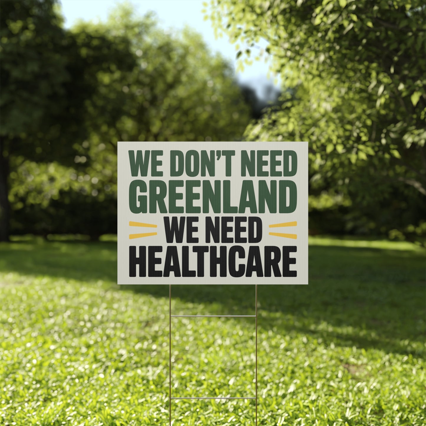 Greenland Yard Sign, Anti Trump Yard Sign, Healthcare Yard Sign