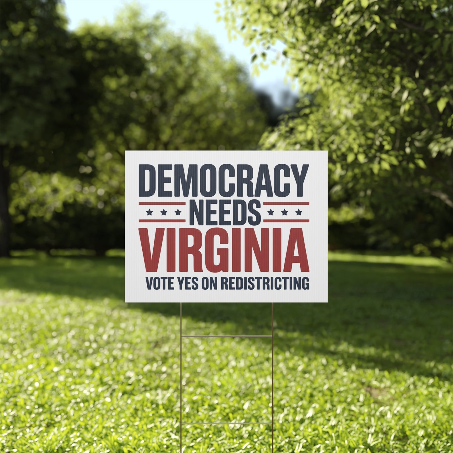 Yes on Virginia Redistricting Yard Sign - Democracy Needs Virginia - Virginia Special Election Yard Signs