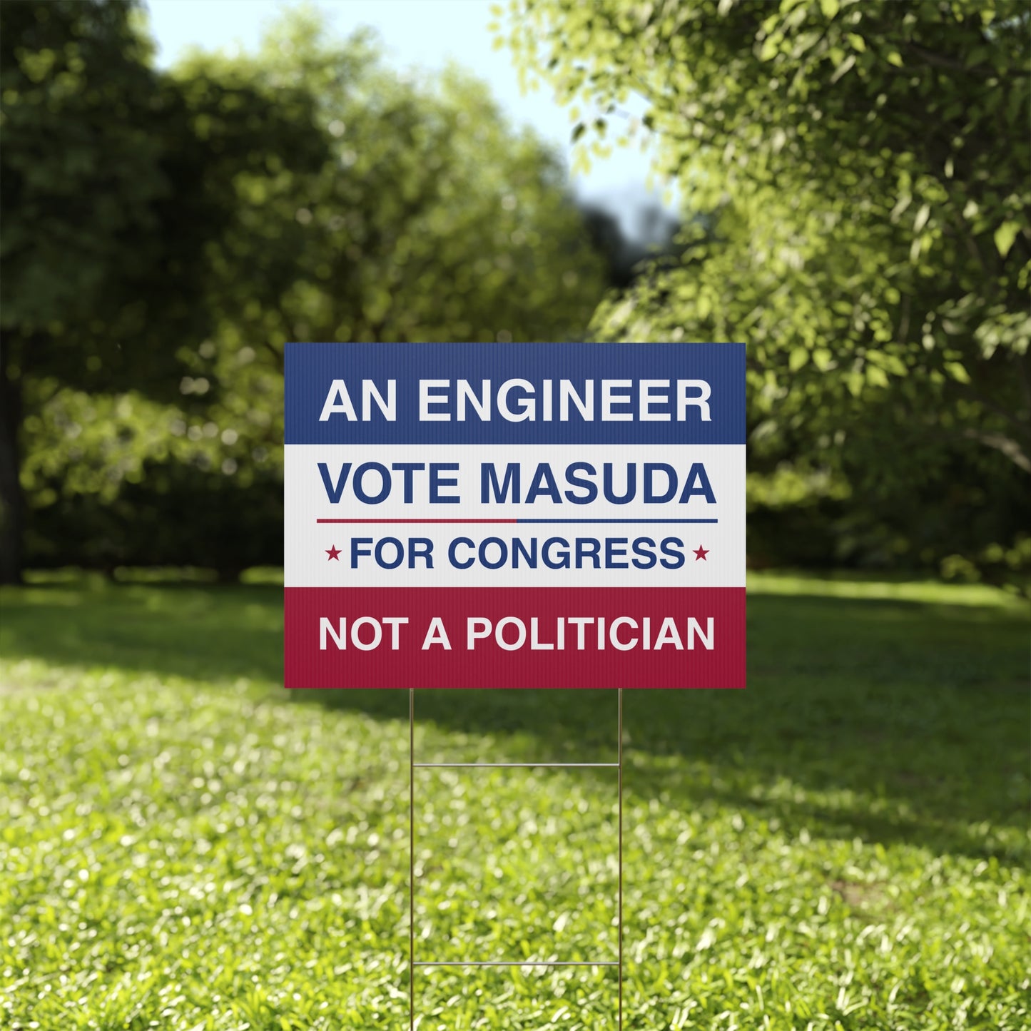 Masuda for Congress Yard Sign - CA5 Election Yard Sign