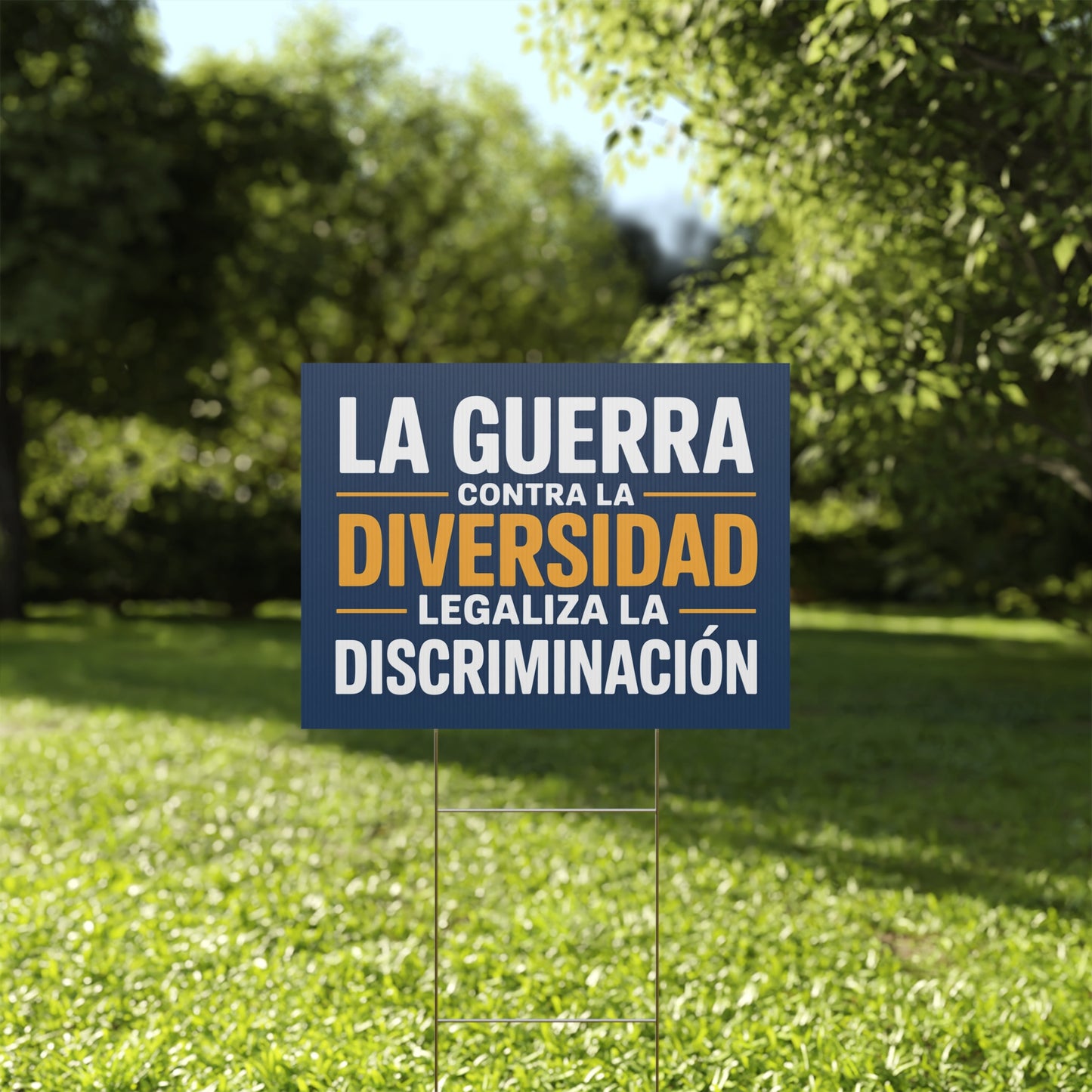 The War on Diversity Legalizes Discrimination Spanish Yard Sign – Anti Trump Yard Sign – 24x18 Double-Sided