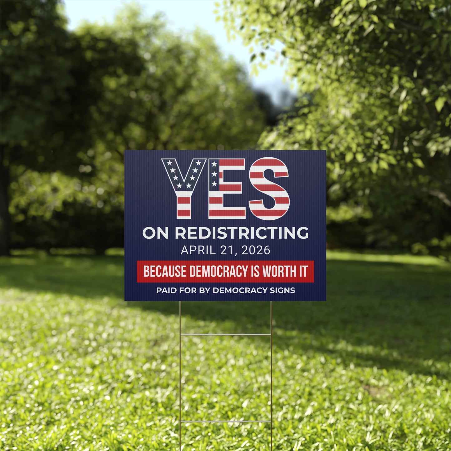 Mobilize Your Community — Virginia Redistricting Yard Signs for Organizations w/Paid By Attribution