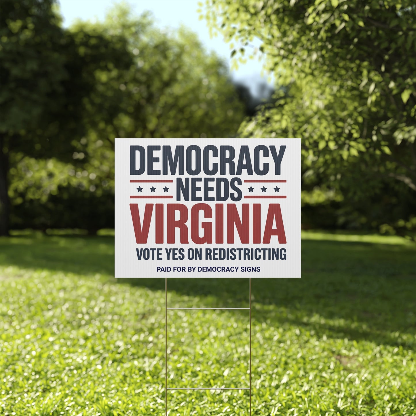 Mobilize Your Community — Virginia Redistricting Yard Signs for Organizations w/Paid By Attribution