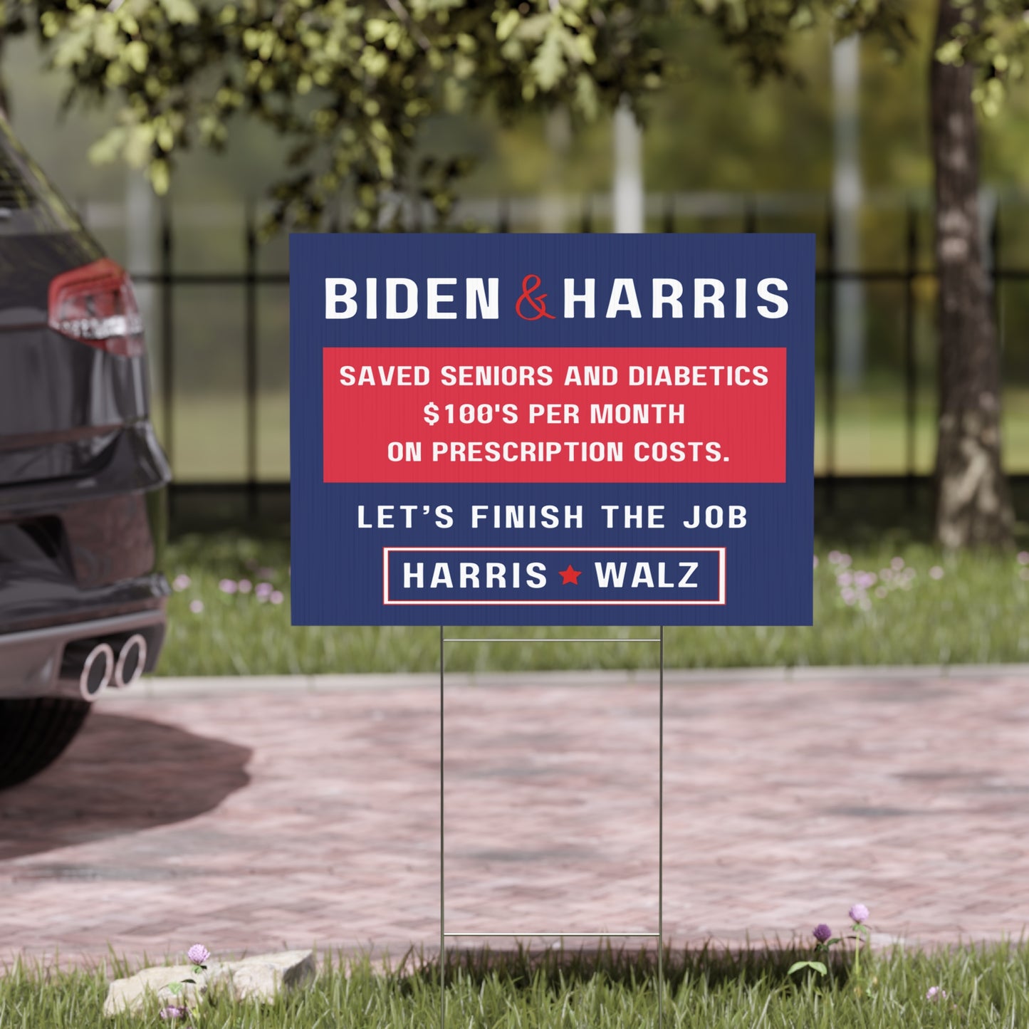 Biden Harris Saved Seniors and Diabetics Yard Sign, Multi Packs Avail, Free Shipping, Harris Walz Yard Sign