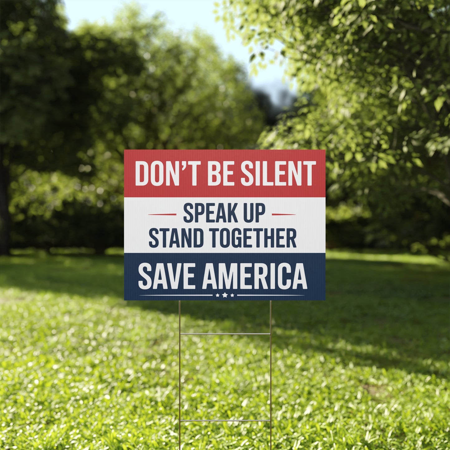 Anti Trump Yard Signs 3 Pack - Democracy Is Not a Spectator Sport - Unity Yard Signs