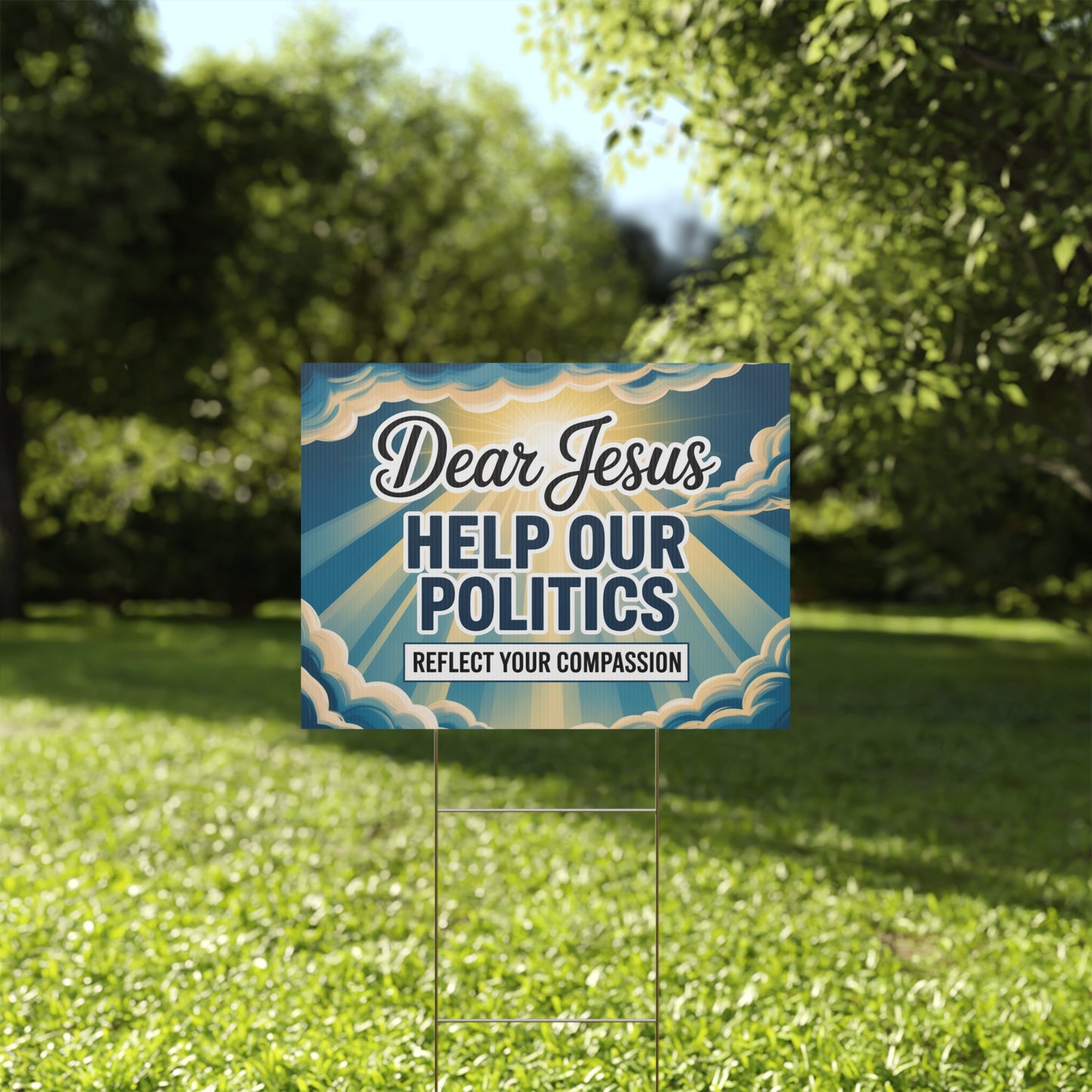 Anti Trump Yard Signs 3 Pack - Faith, Compassion and Democracy Designs - Free Shipping