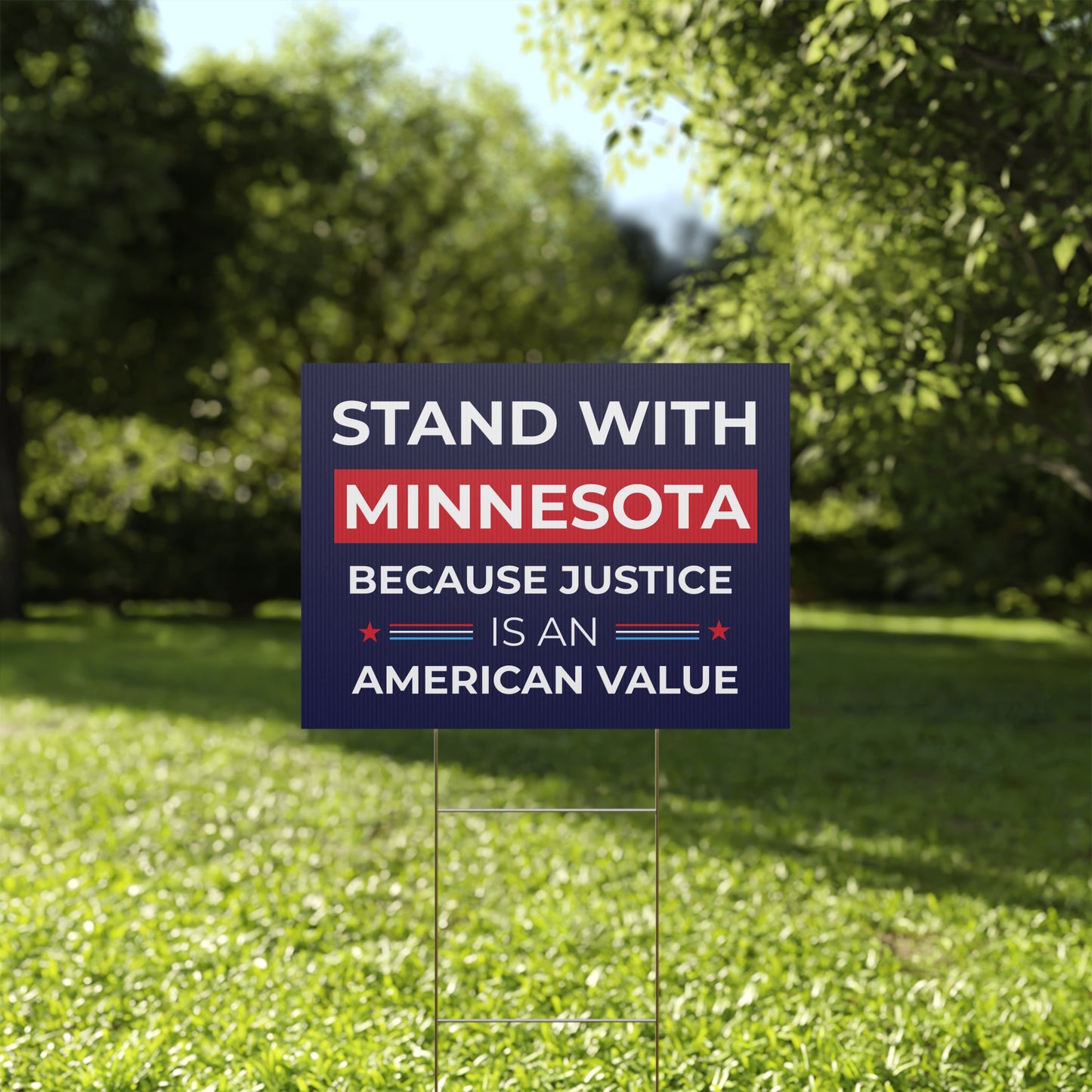 Stand With Minnesota Yard Sign | Stand With Minneapolis Yard Sign | 24" x 18" | Print on Both Sides | H Stake Included | 3 Colors Available