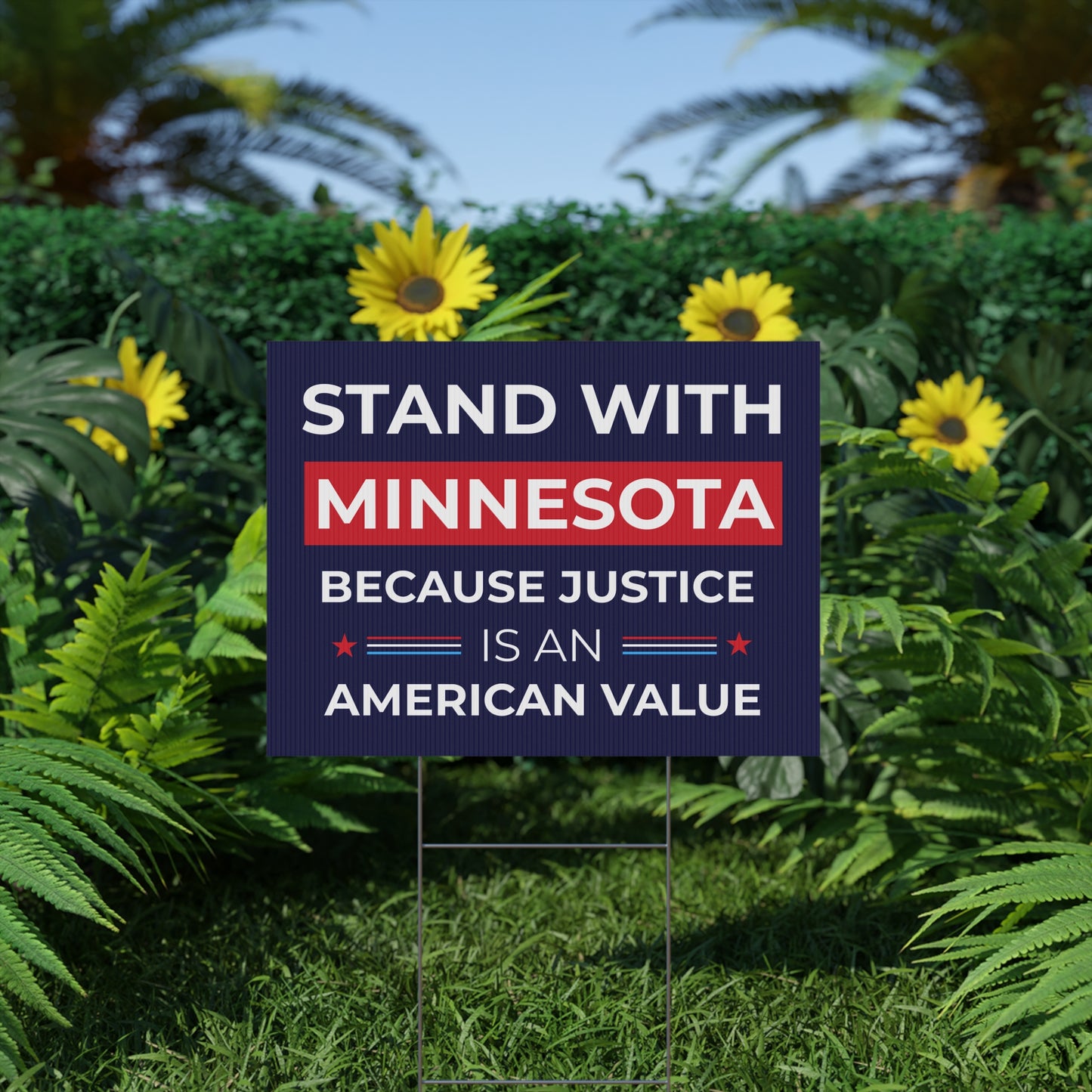 Stand With Minnesota Yard Sign | Stand With Minneapolis Yard Sign | 24" x 18" | Print on Both Sides | H Stake Included | 3 Colors Available