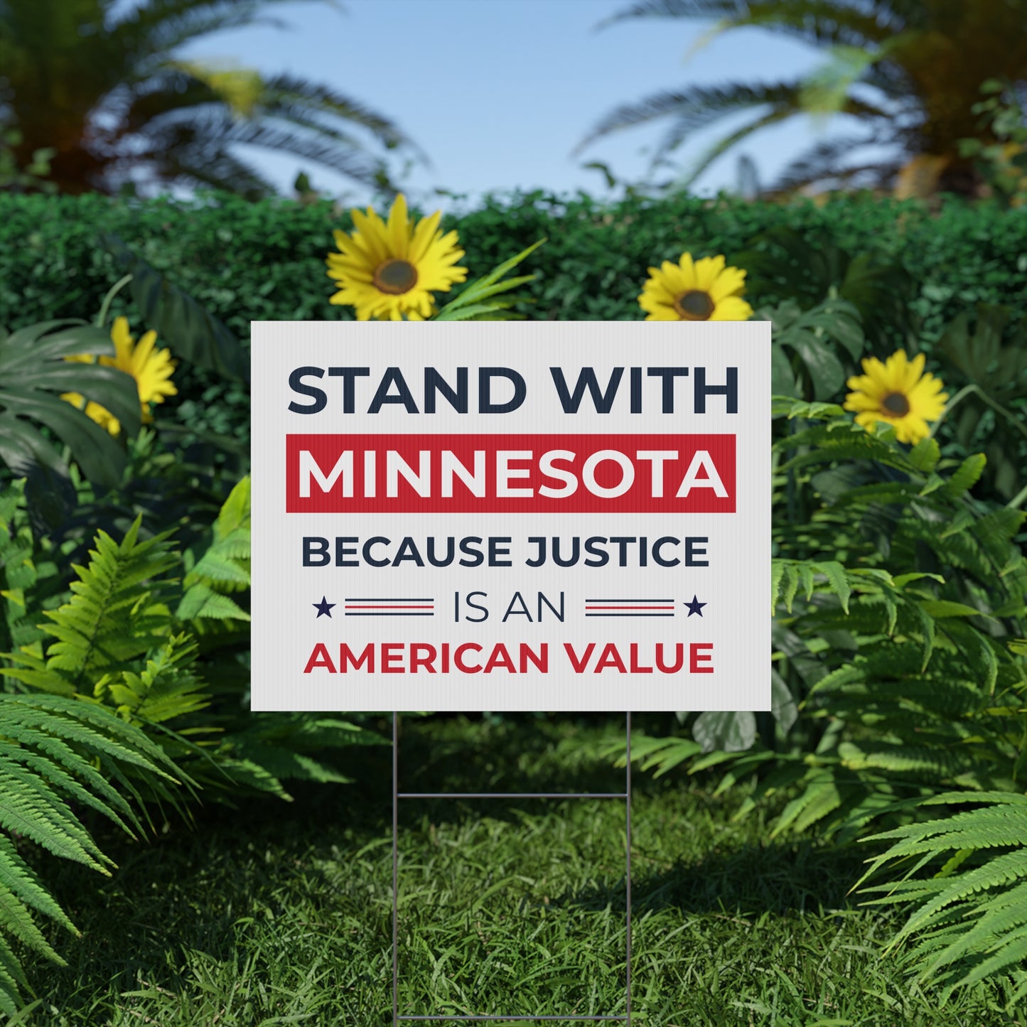 Stand With Minnesota Yard Sign | Stand With Minneapolis Yard Sign | 24" x 18" | Print on Both Sides | H Stake Included | 3 Colors Available