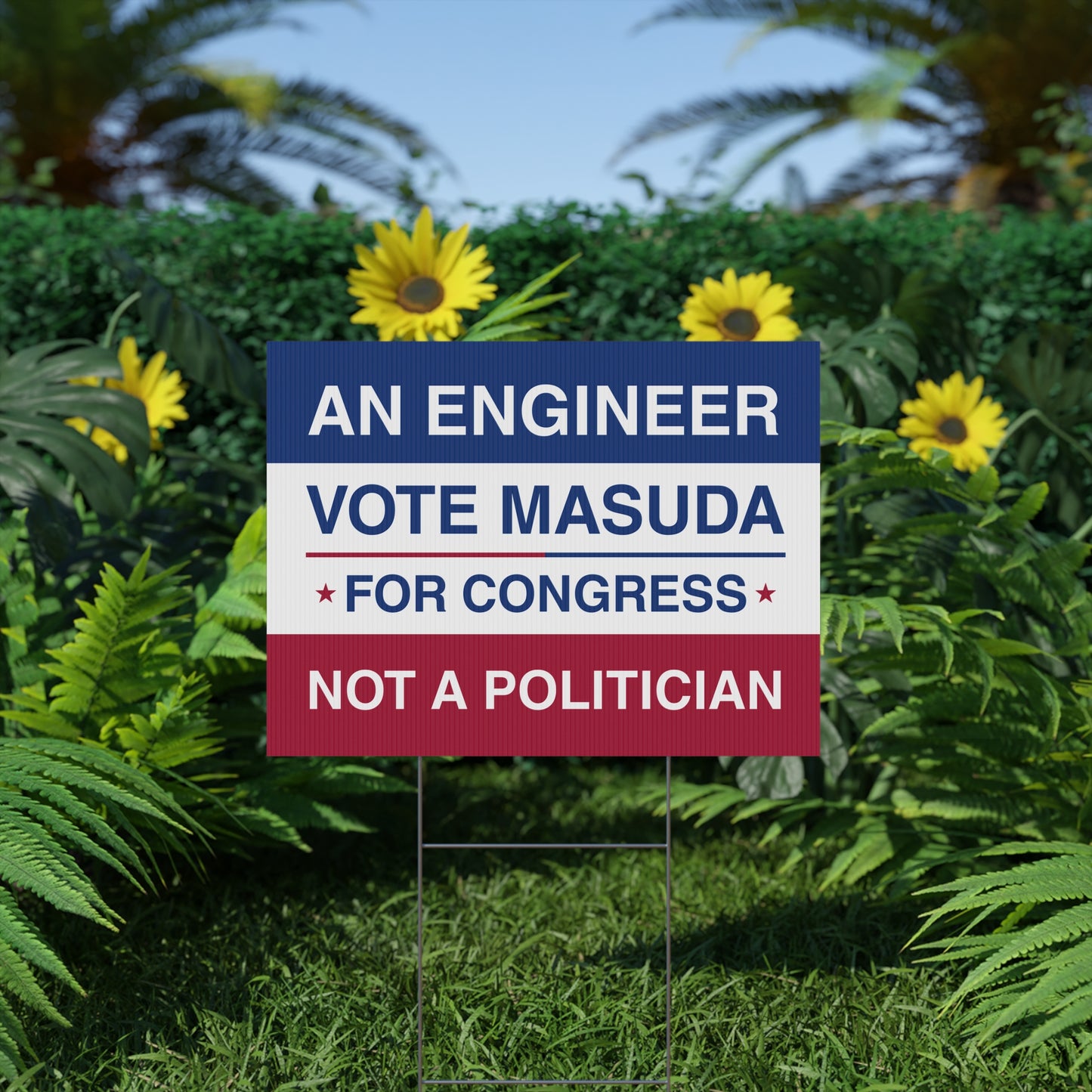 Masuda for Congress Yard Sign - CA5 Election Yard Sign