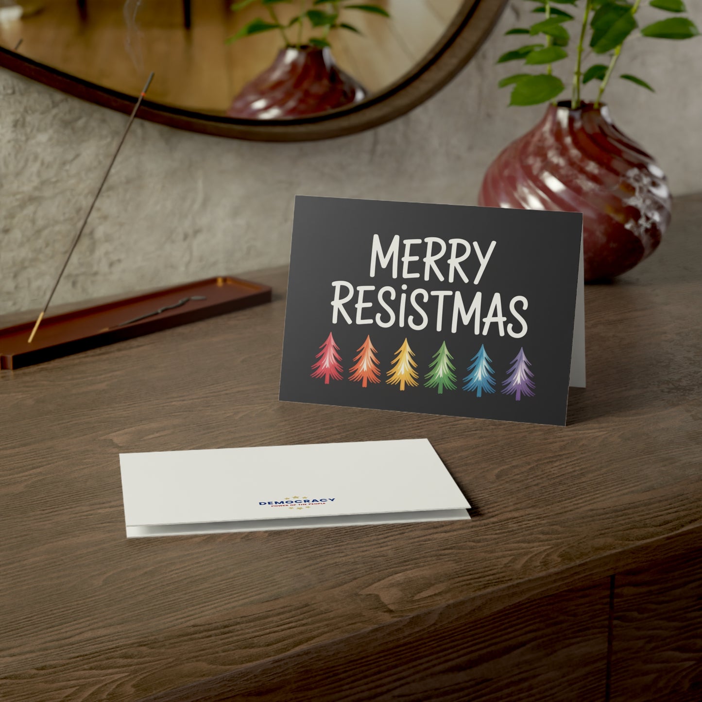 Merry Resistmas Cards, 2025 Christmas Cards, Political Greeting Cards, 7" x 5", Matte Finish, Packs of 5, 10 or 25, Free Shipping
