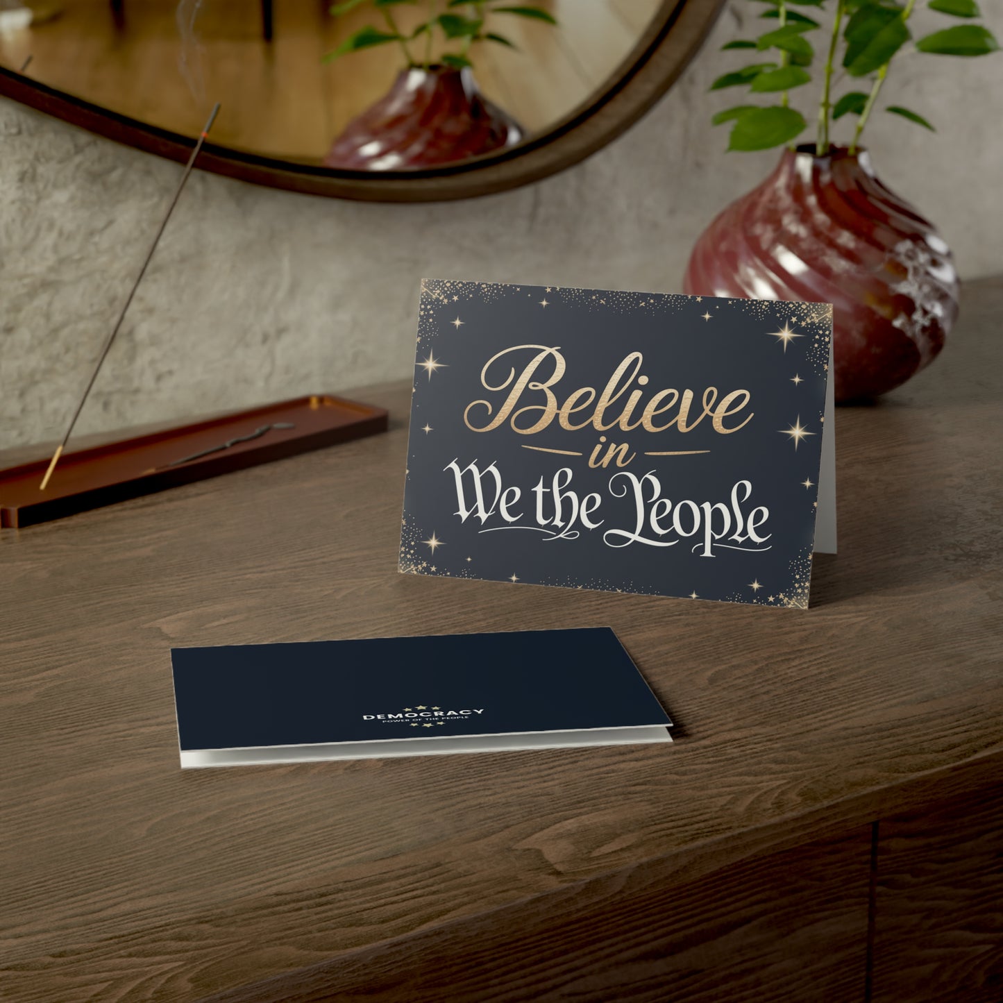 Believe in We the People Greeting Cards, Political Greeting Cards, 7" x 5", Matte Finish, Packs of 5, 10 or 25, Free Shipping