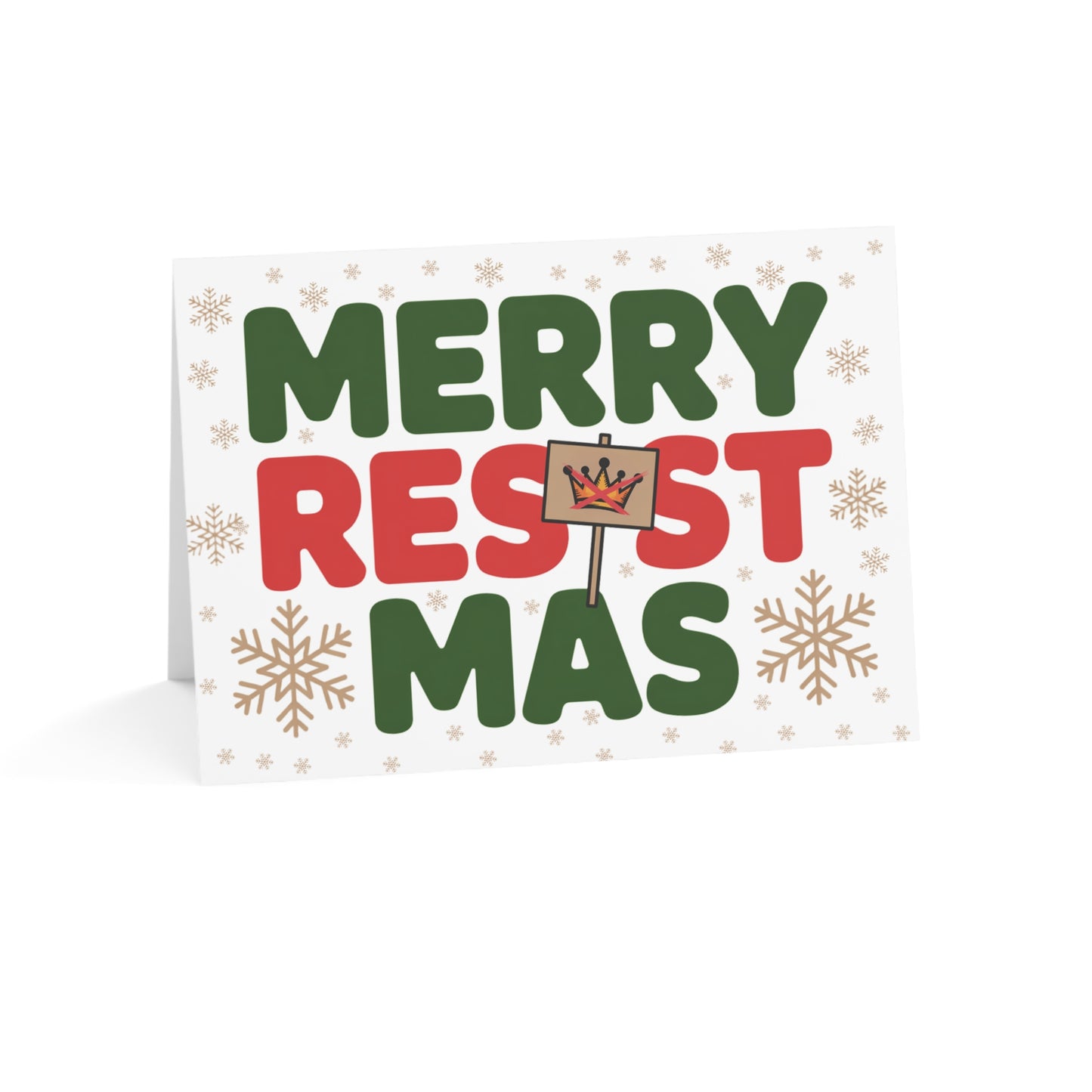 Merry Resistmas Cards, 2025 Christmas Cards, Political Greeting Cards, 7" x 5", Matte Finish, Packs of 5, 10 or 25, Free Shipping