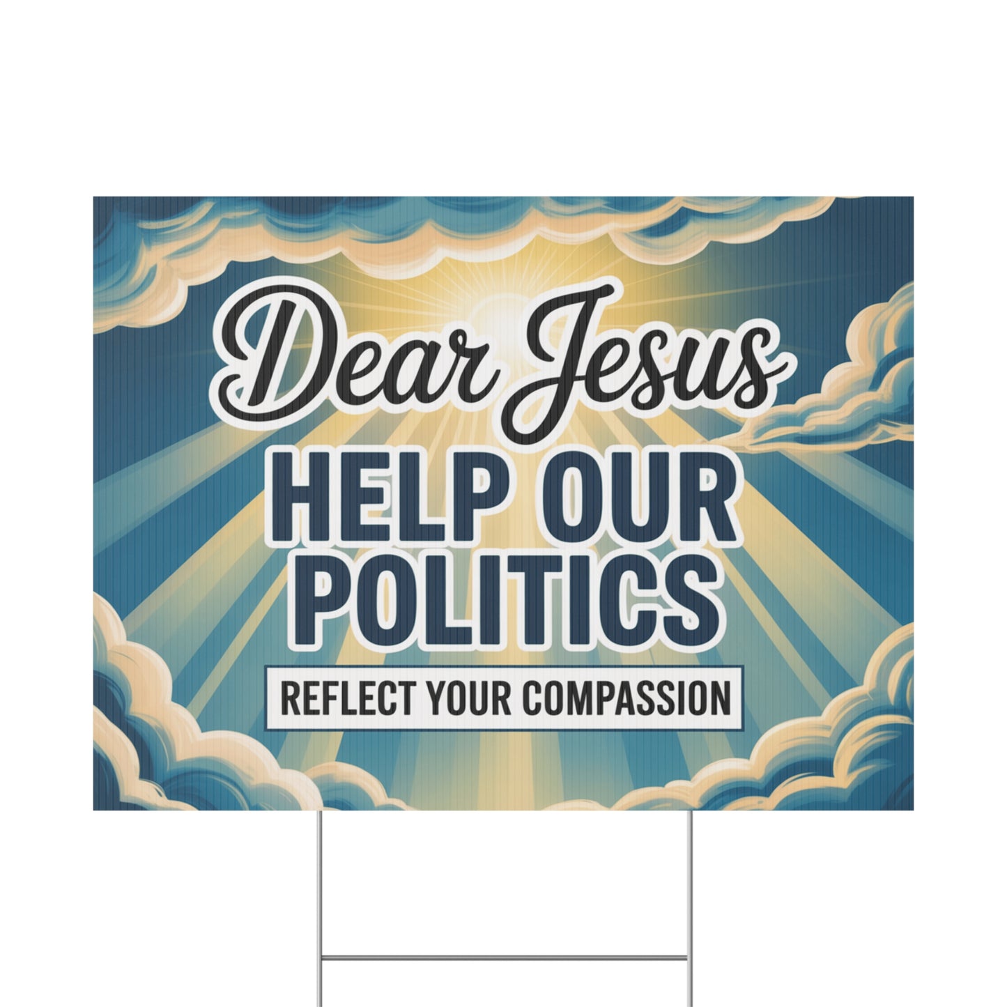 Anti Trump Yard Signs 3 Pack - Faith, Compassion and Democracy Designs - Free Shipping