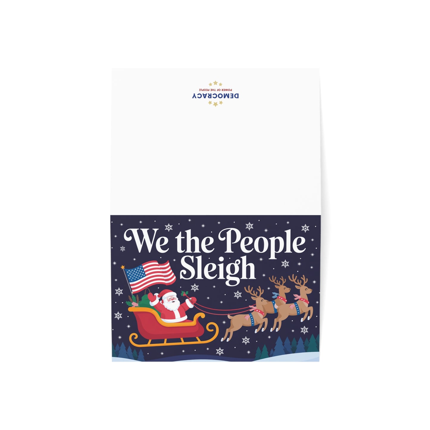 We the People Sleigh Greeting Cards, Political Holiday Cards, 7" x 5", Matte Finish, Packs of 5, 10 or 25, Free Shipping