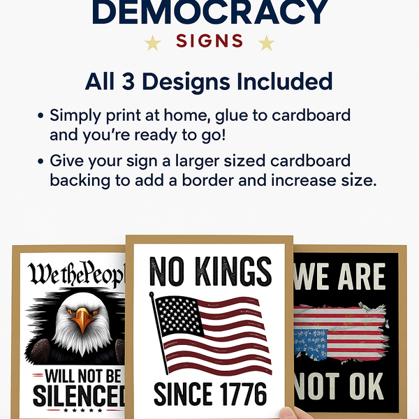 Print at Home Protest Signs, 3 Signs Included, Printable Protest Signs ...
