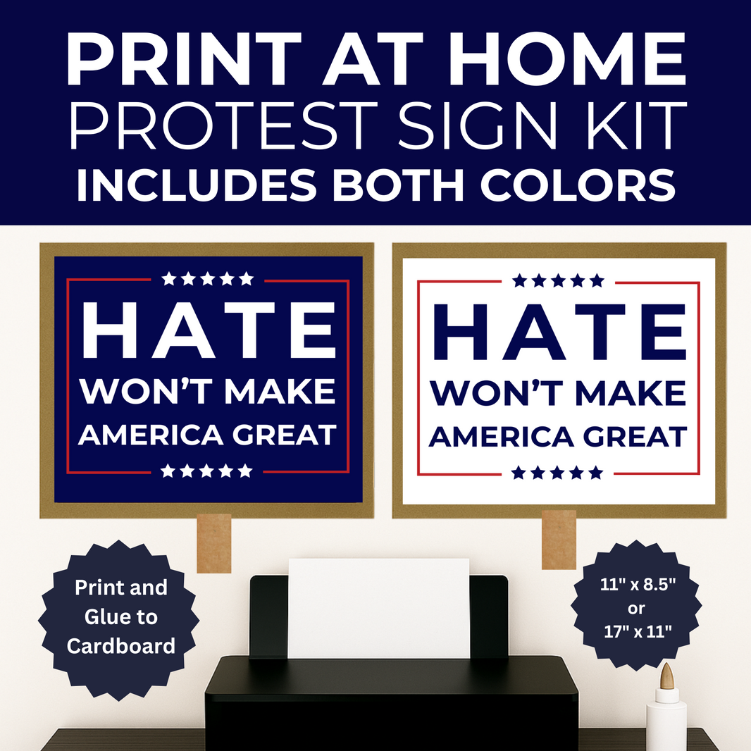 Signed Protest Sign No Kings Printable Protest Signs - Digital Download - Anti Trump Signs ...