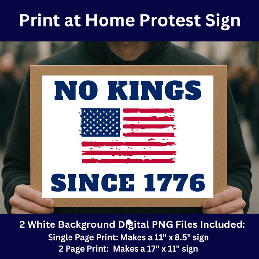 Print at Home Protest Sign Kit, 2 Sizes Included, Single Page (8.5" x 11"), or 2 Pages (17" x 11") Printable Protest Signs, Digital Download (Copy)