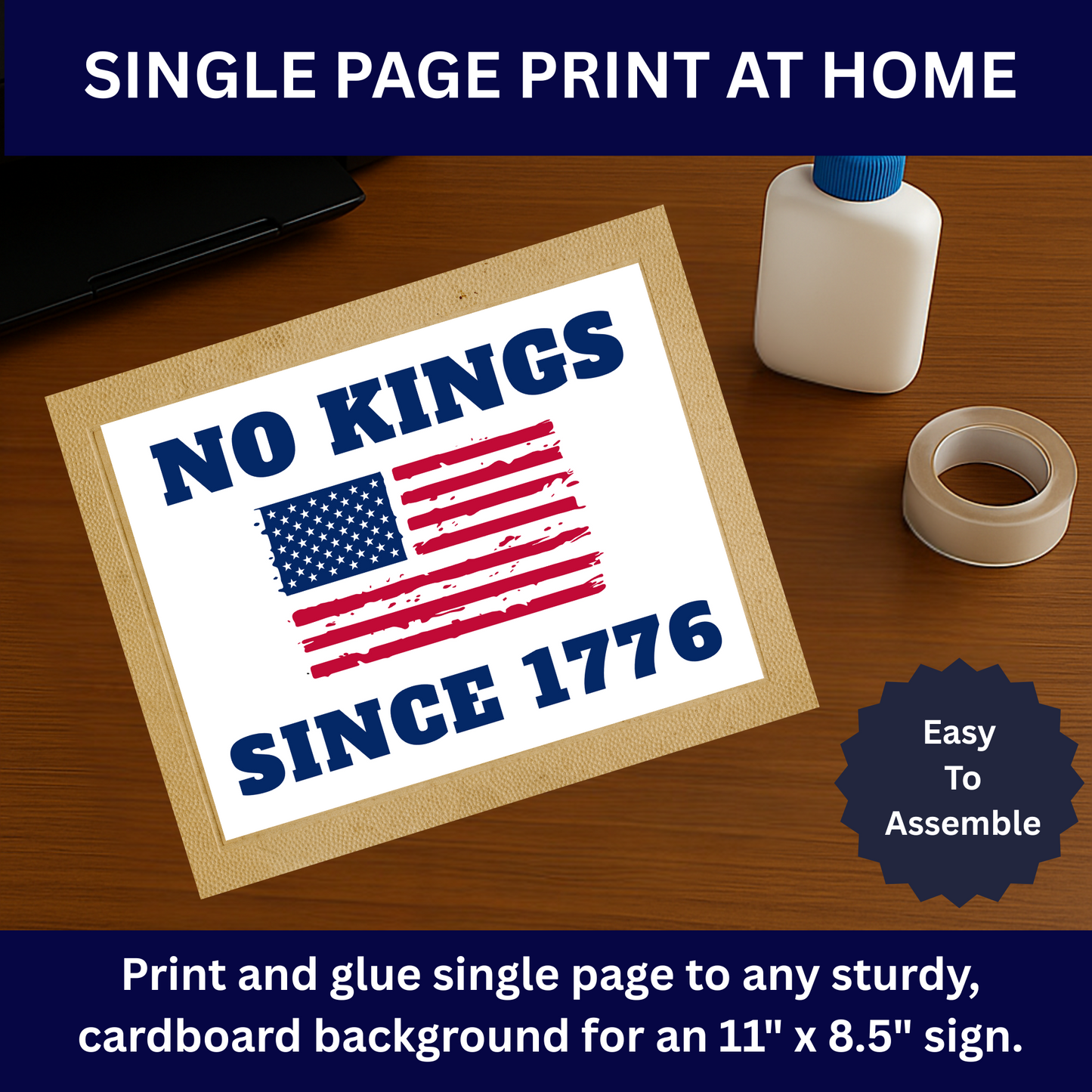 Print at Home Protest Sign Kit, 2 Sizes Included, Single Page (8.5" x 11"), or 2 Pages (17" x 11") Printable Protest Signs, Digital Download (Copy)