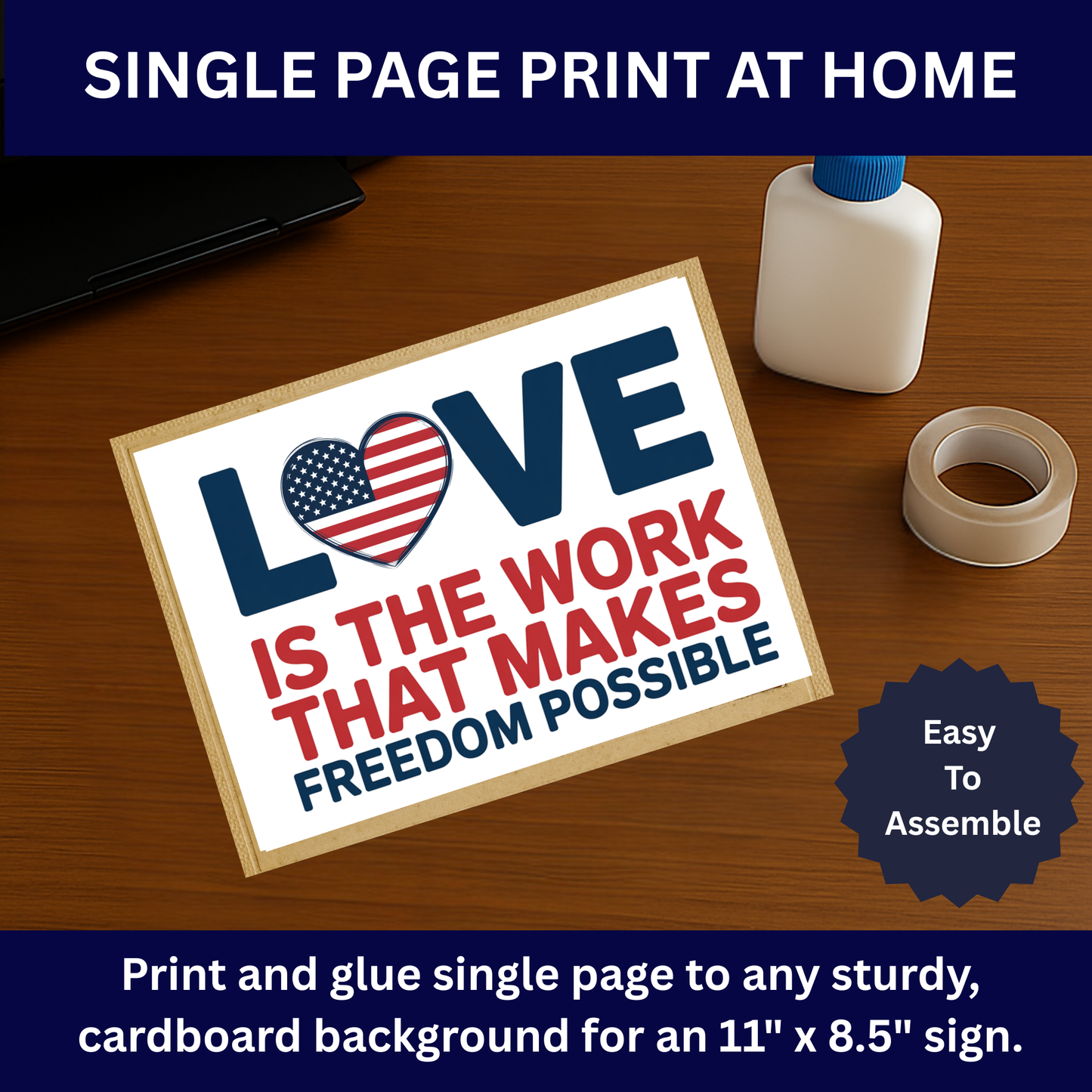 Printable Subtle Anti Trump Sign - PDF and High Res PNG Files Included