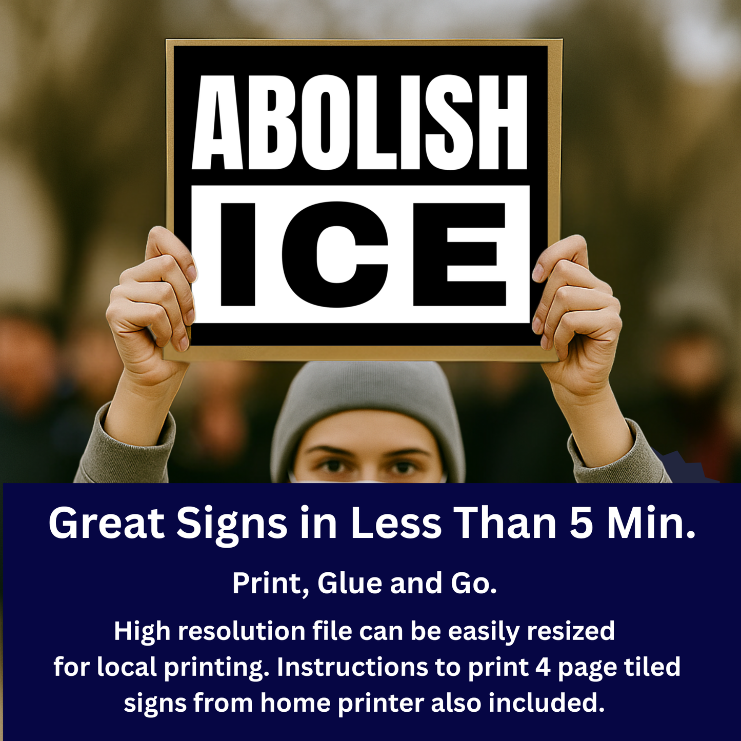 Abolish ICE Protest Sign - Abolish ICE Printable Protest Sign Kit