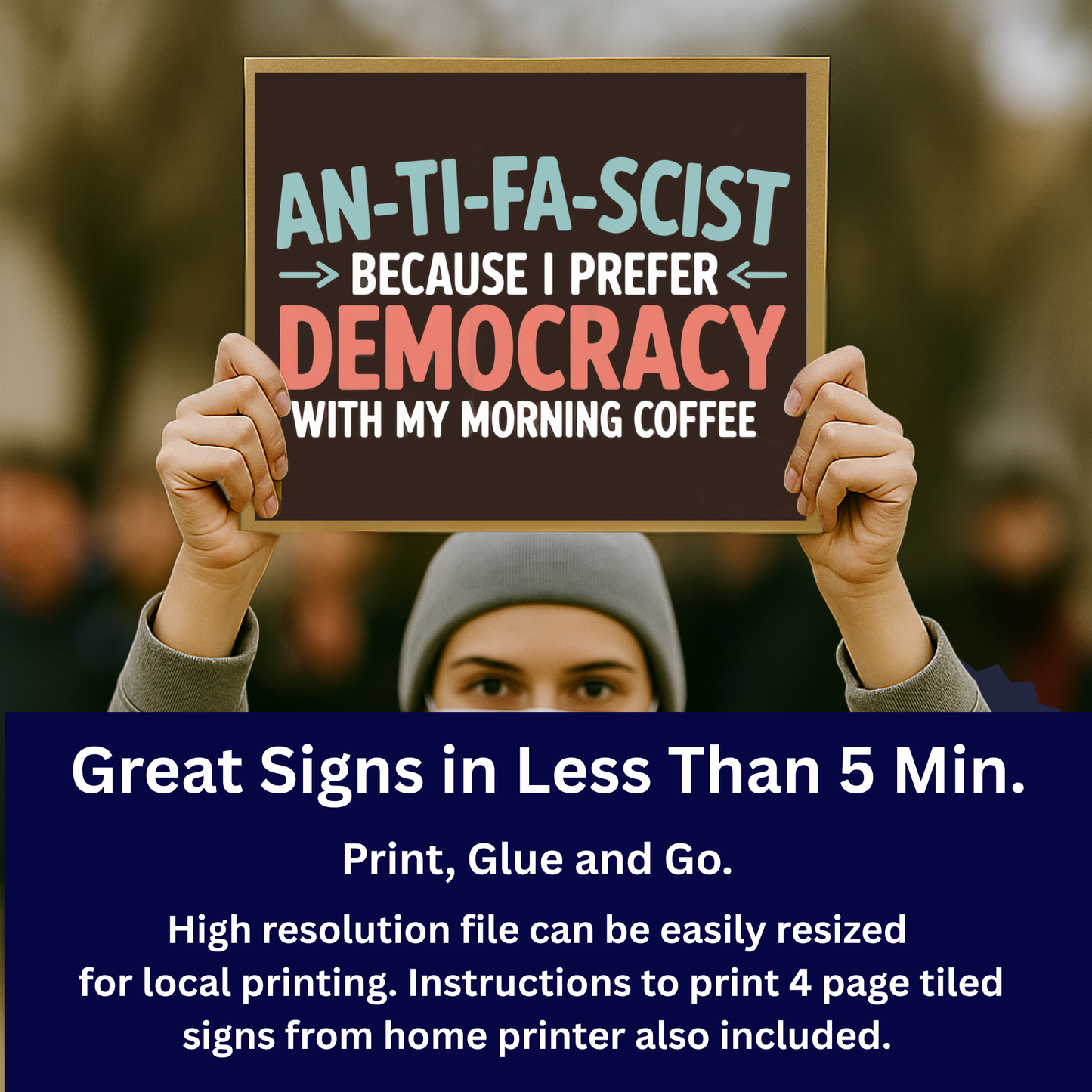 Portland Protest Sign, Funny Antifa Sign, Anti Trump Protest Sign, Protest Poster