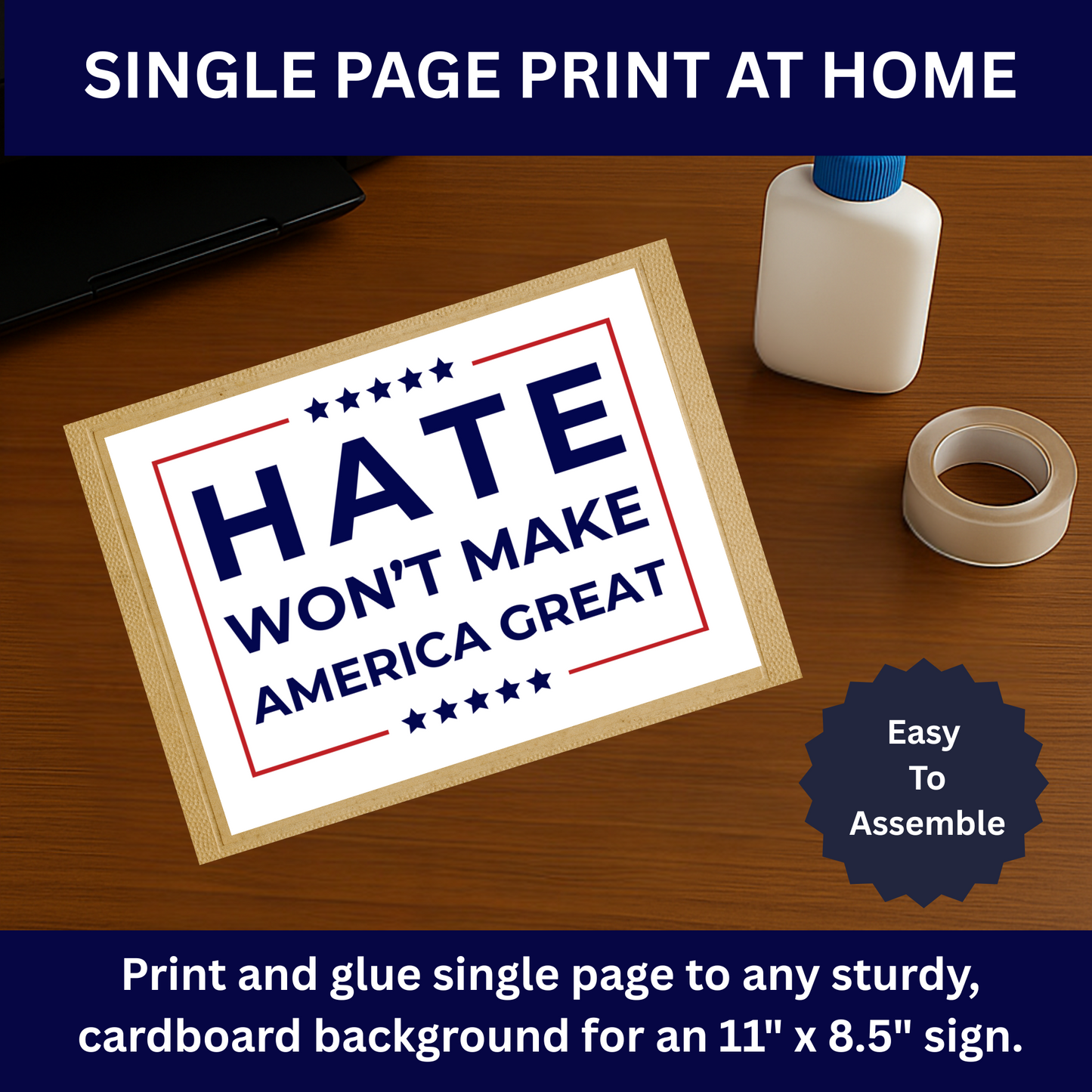Printable Protest Signs, Digital Download Poster, Anti Trump Protest Signs, Political Posters, Print 2 Sizes at Home, Protest Signs for Car