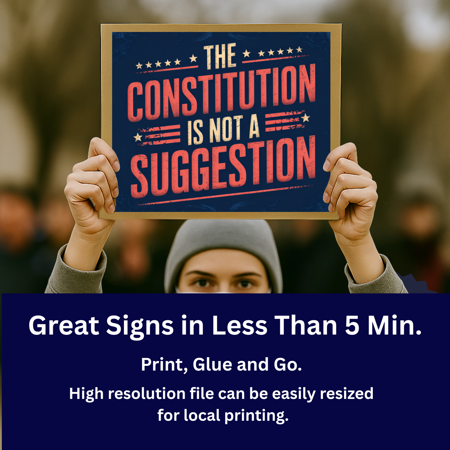 Printable Protest Signs, No Kings Protest Signs, Anti Trump Protest ...