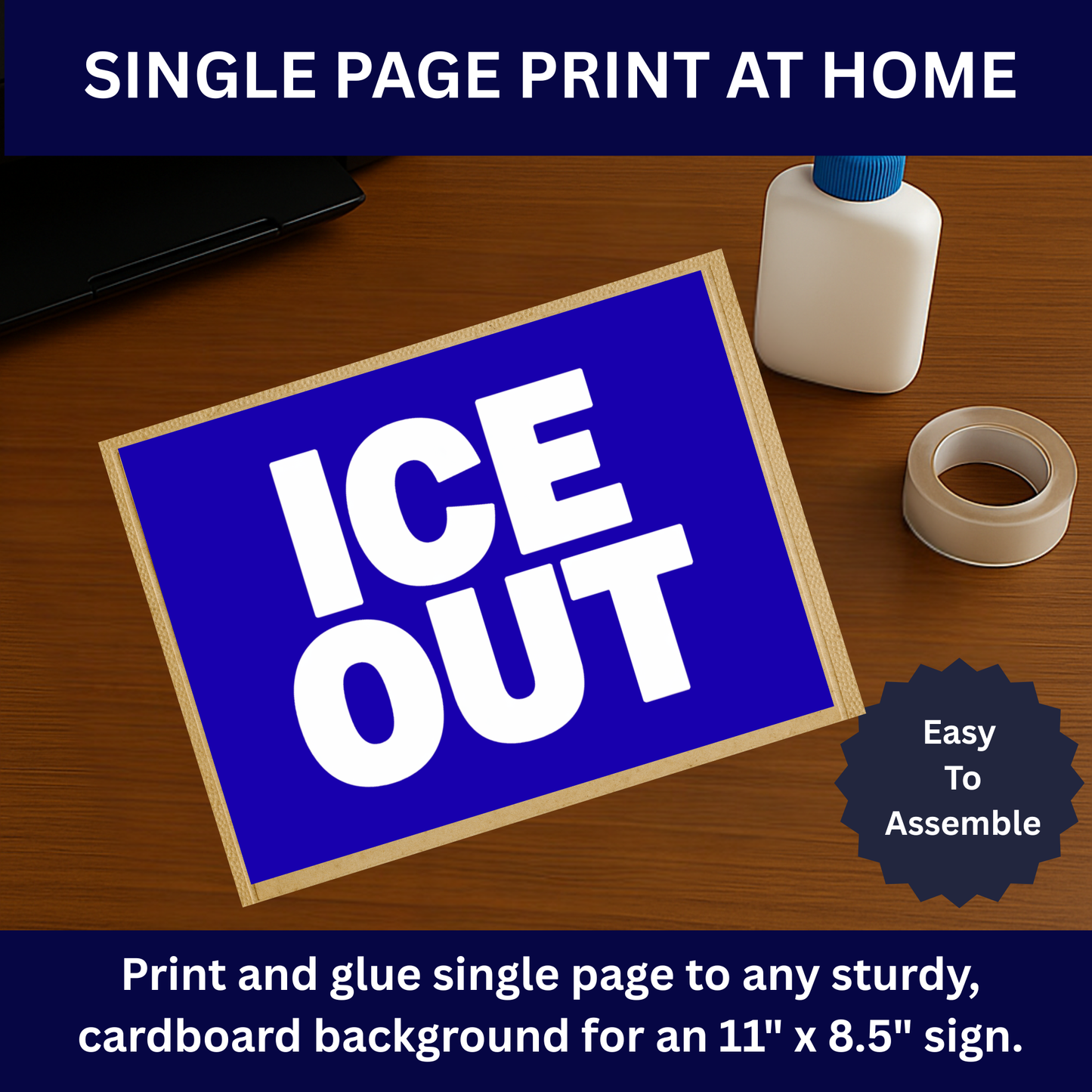 Anti ICE Protest Sign - ICE OUT- Printable Protest Sign Kit - Protest Sign PNG