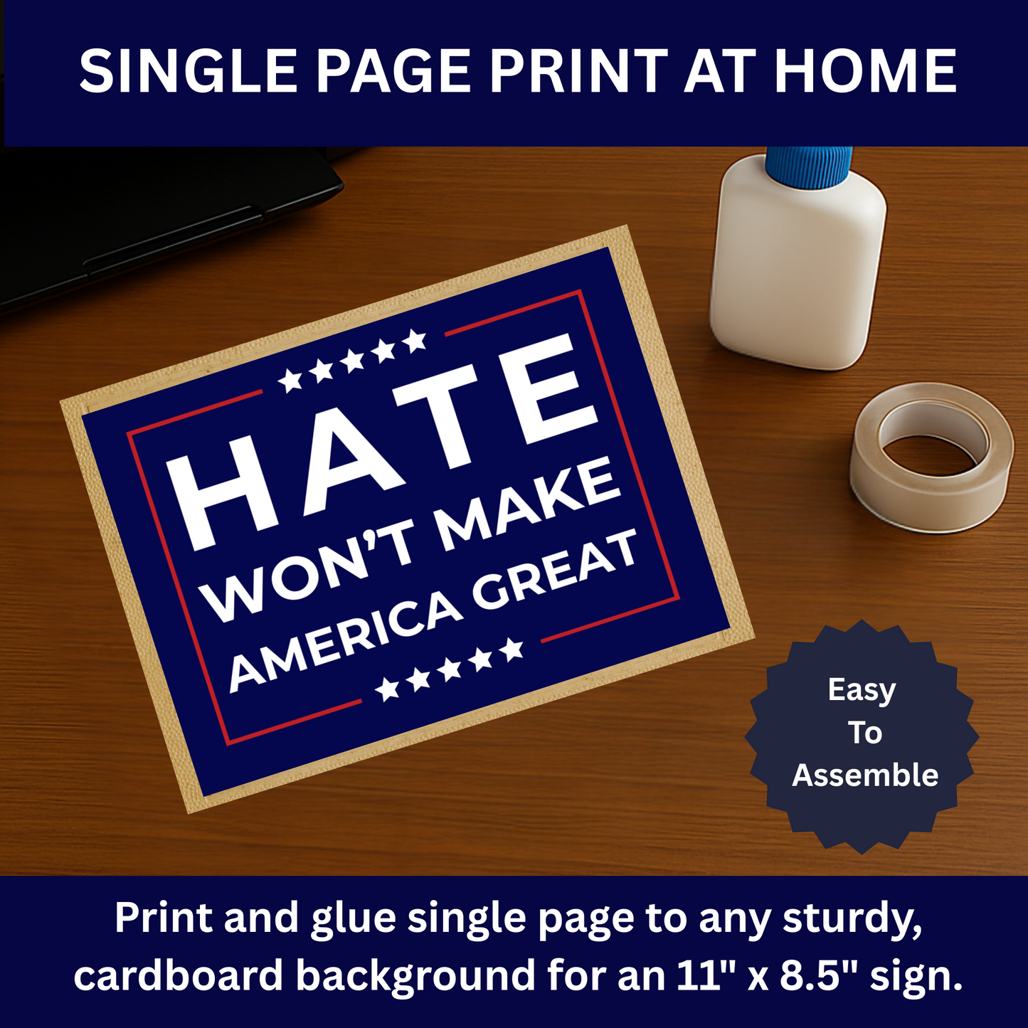 Printable Protest Signs, Digital Download Poster, Anti Trump Protest Signs, Political Posters, Print 2 Sizes at Home, Protest Signs for Car